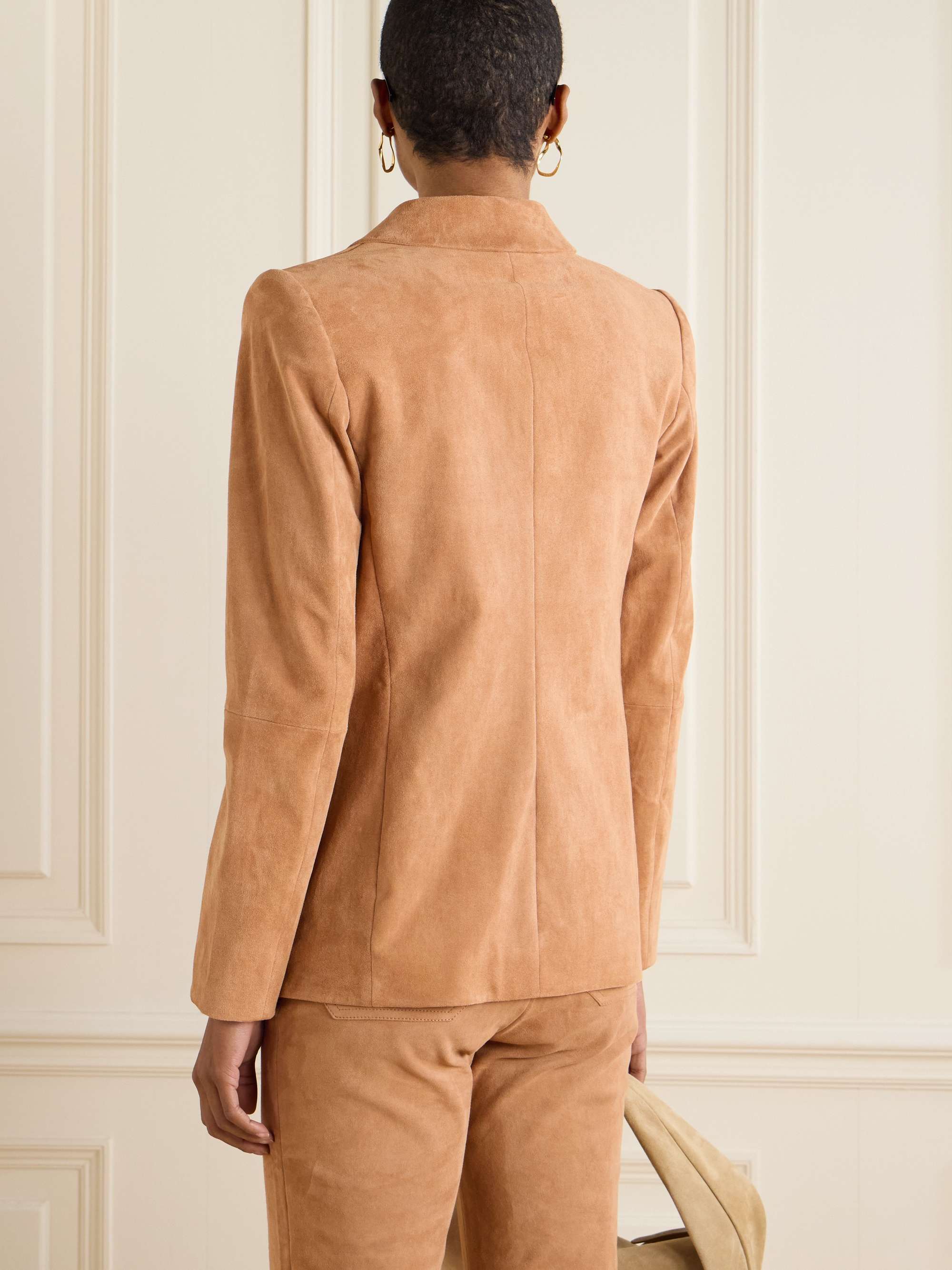 Jones double-breasted suede blazer view