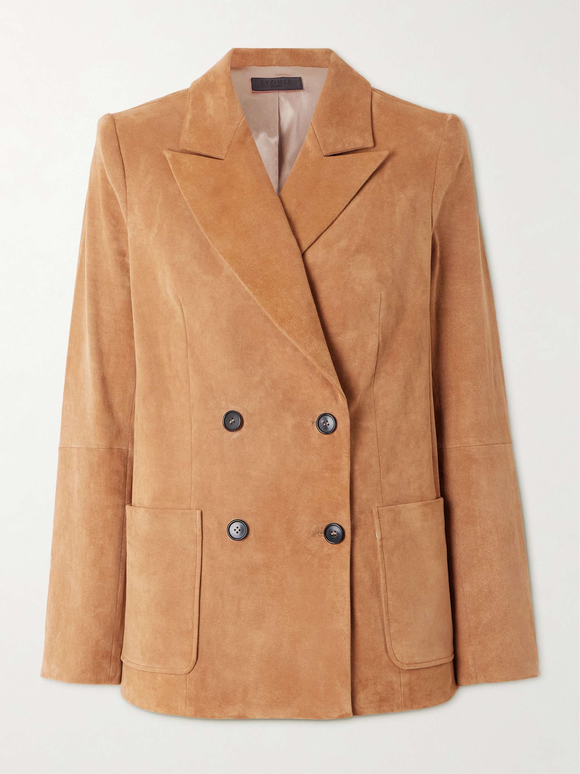 Jones double-breasted suede blazer view