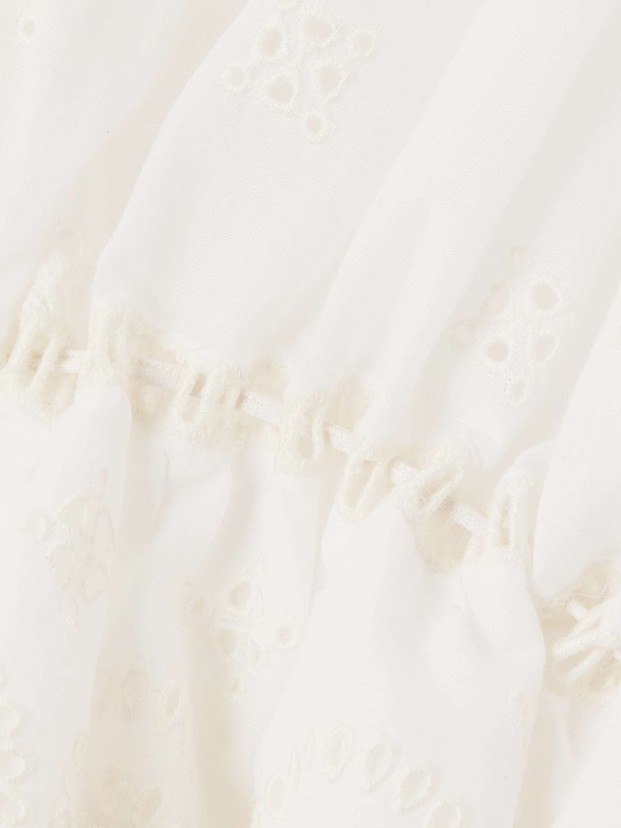 Cropped ruffled broderie anglaise cotton-voile blouse view