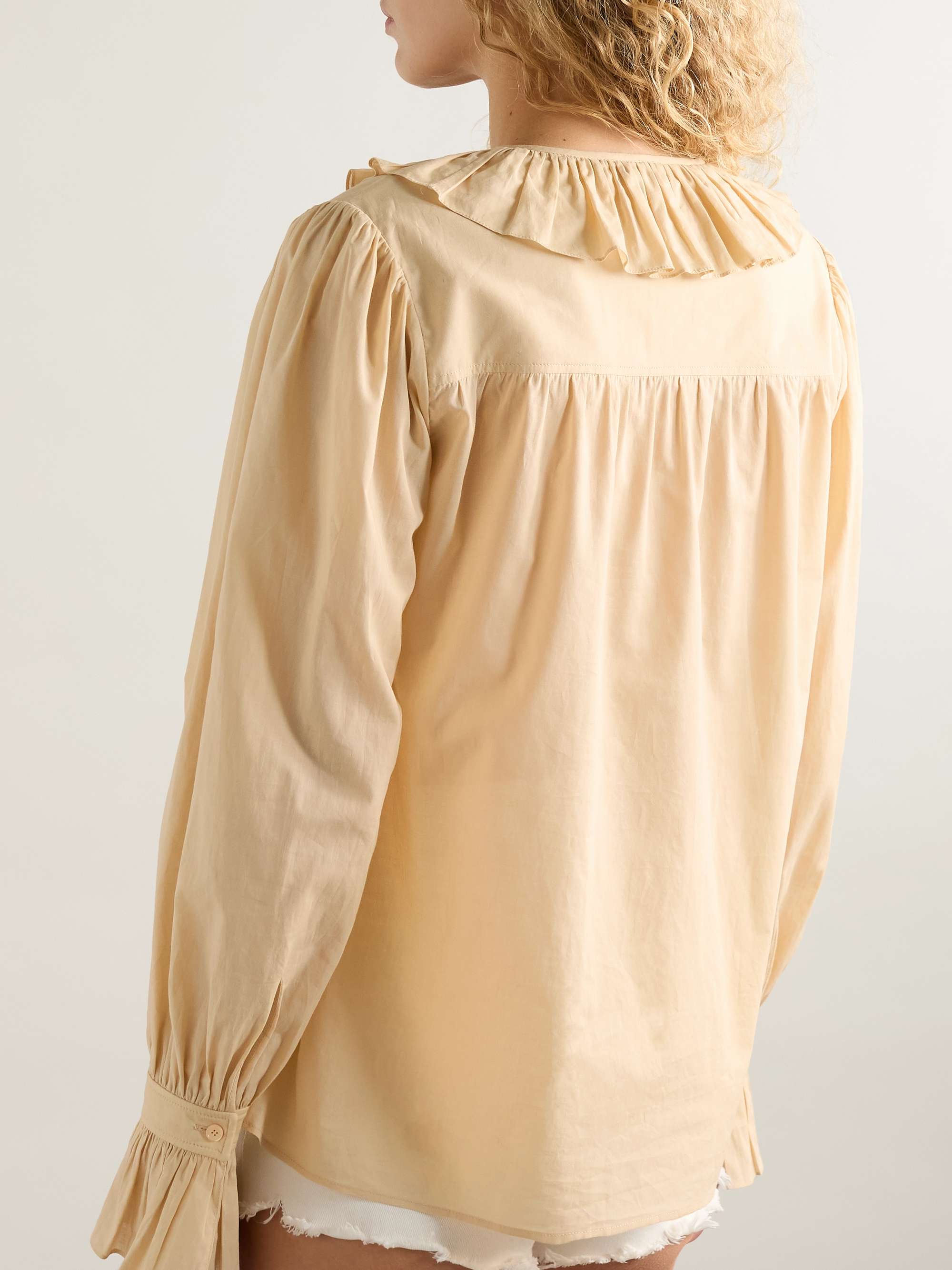 Ruffled cotton-voile blouse view