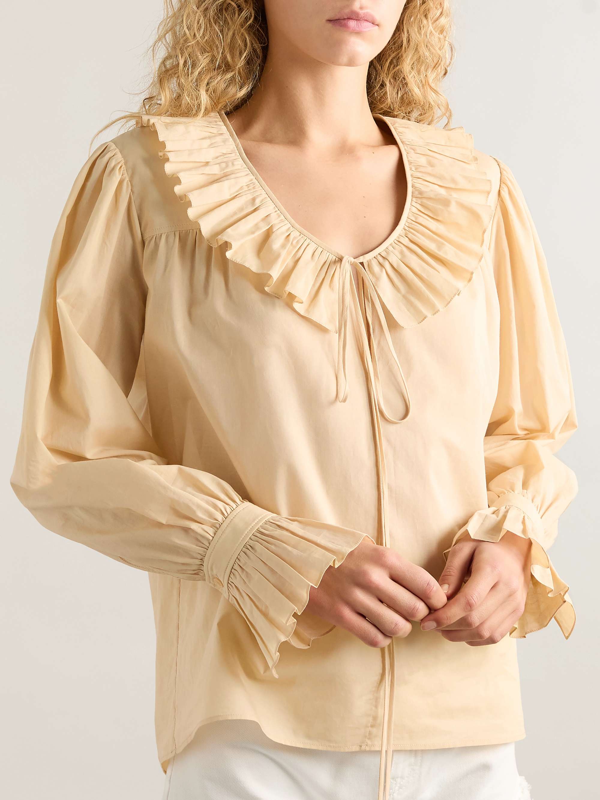 Ruffled cotton-voile blouse view
