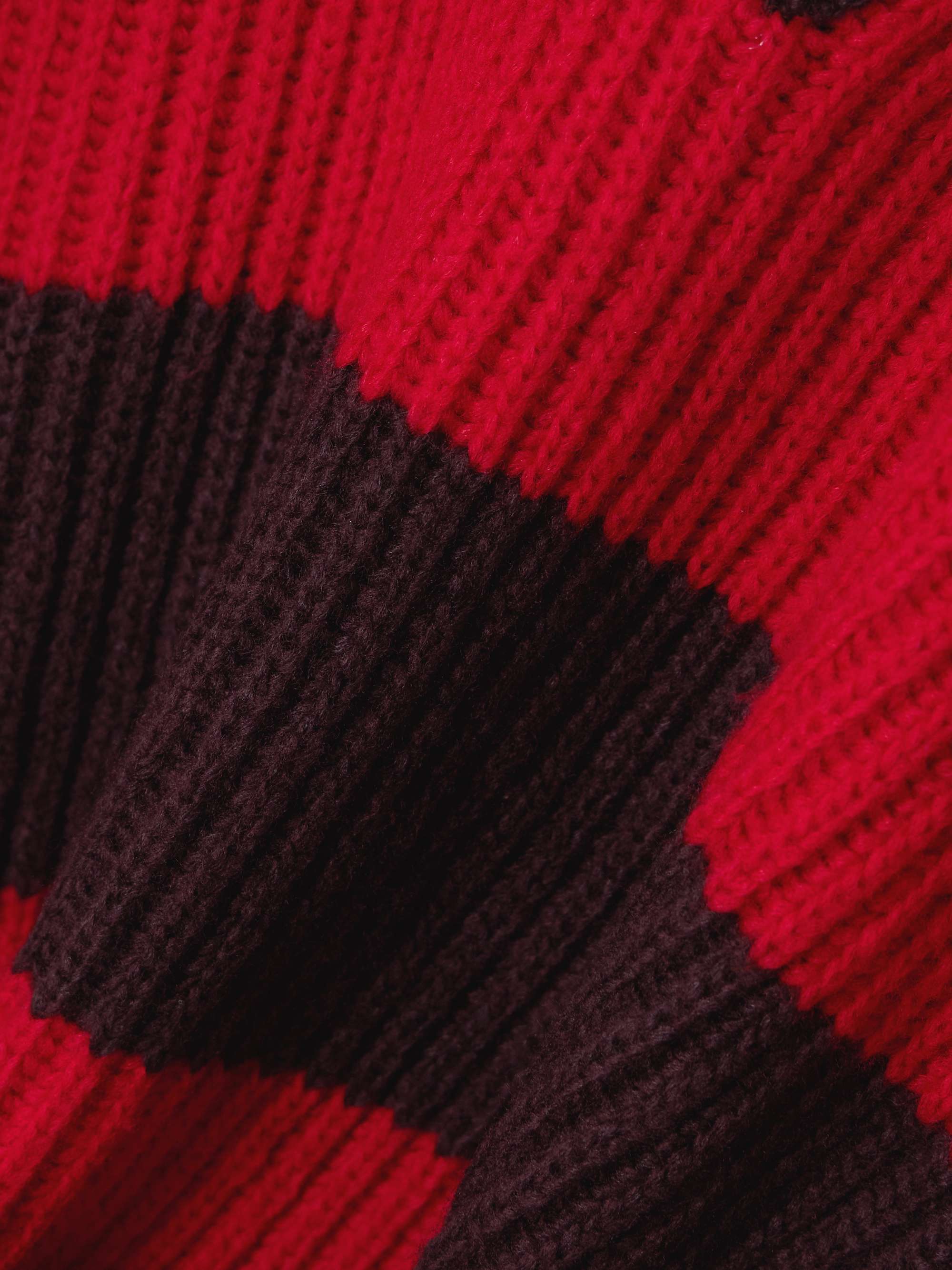 Oversized striped wool-blend sweater view