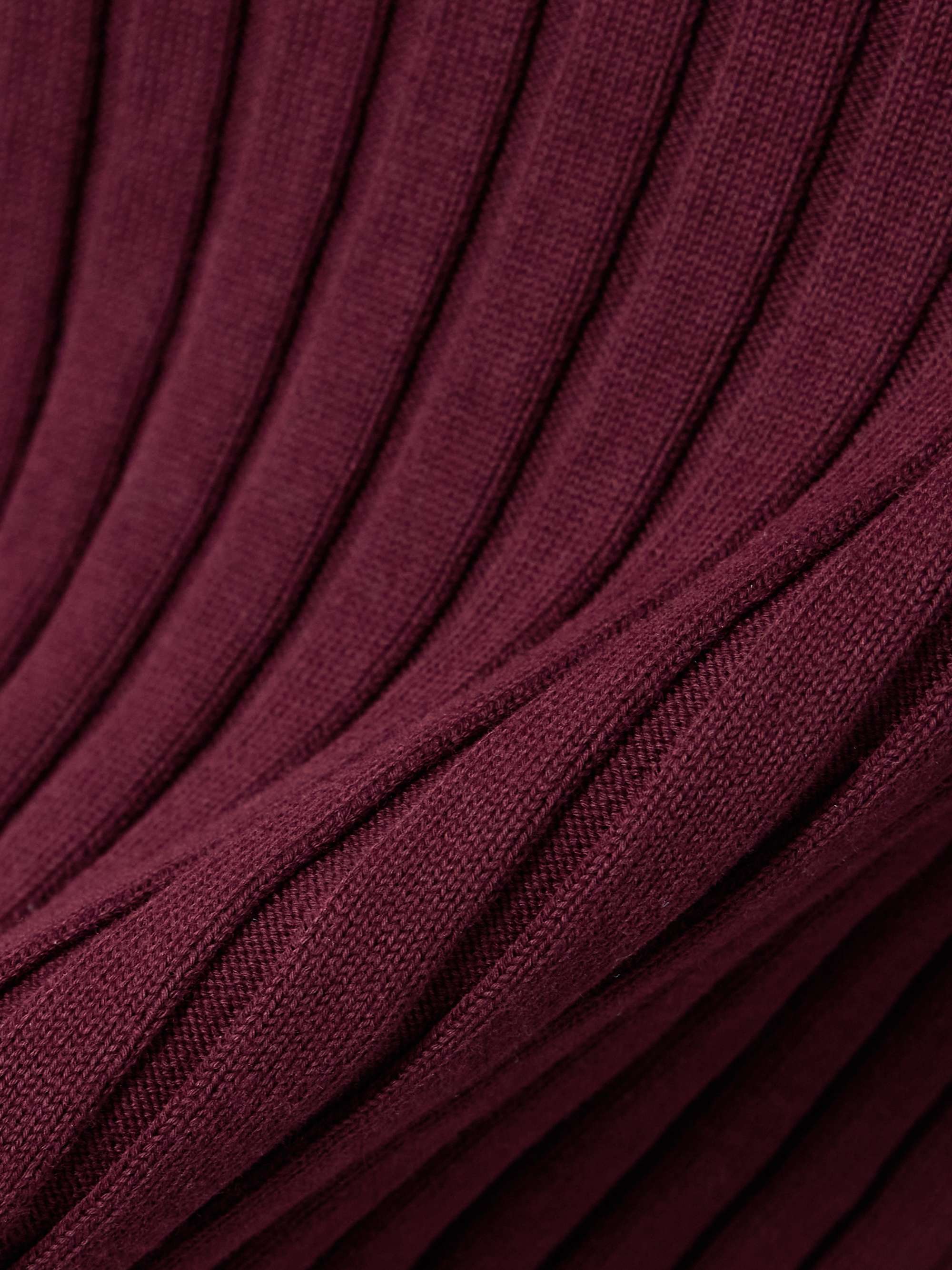 Asymmetric ribbed organic cotton midi skirt view