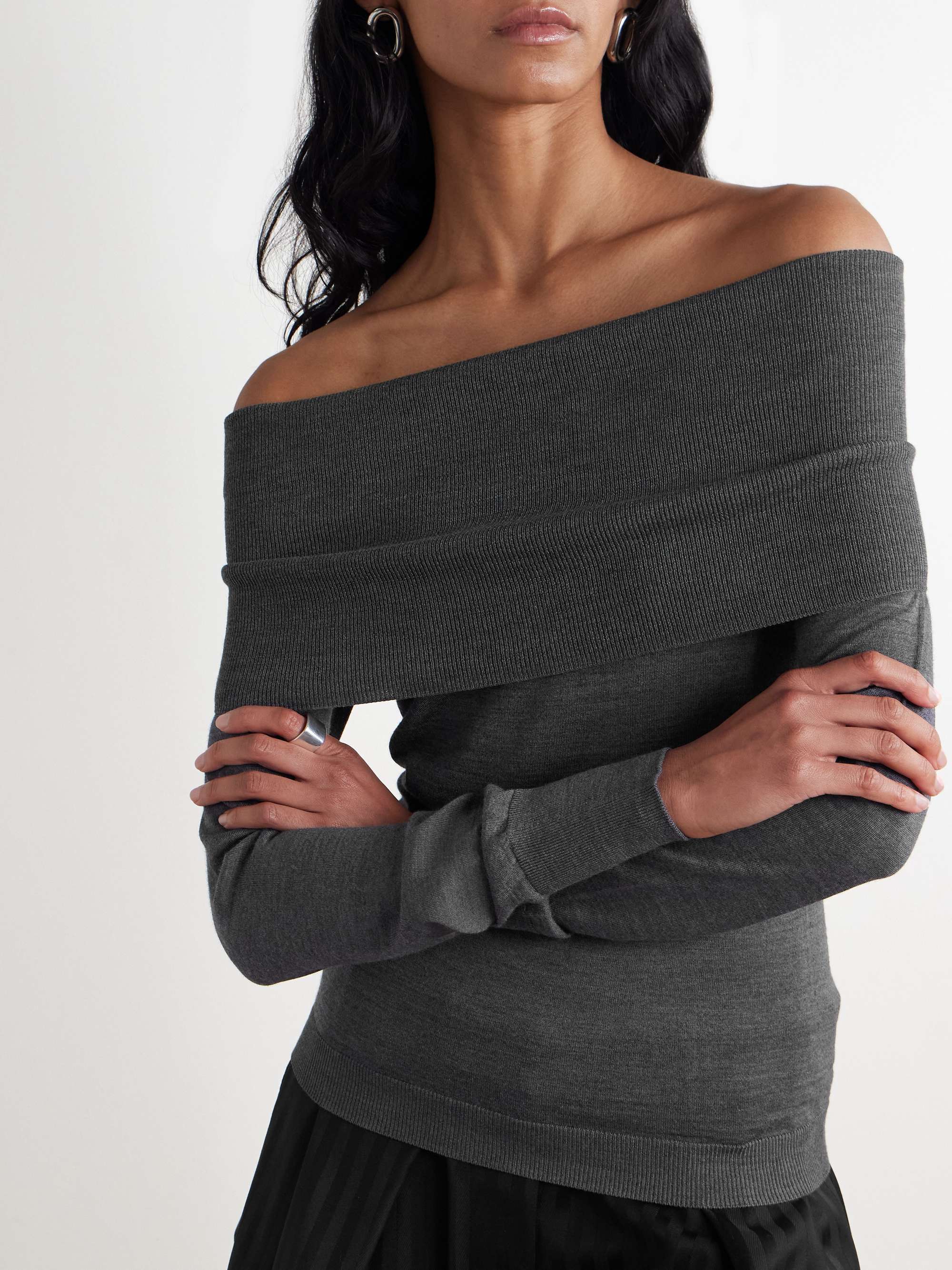 Off-the-shoulder virgin wool sweater view