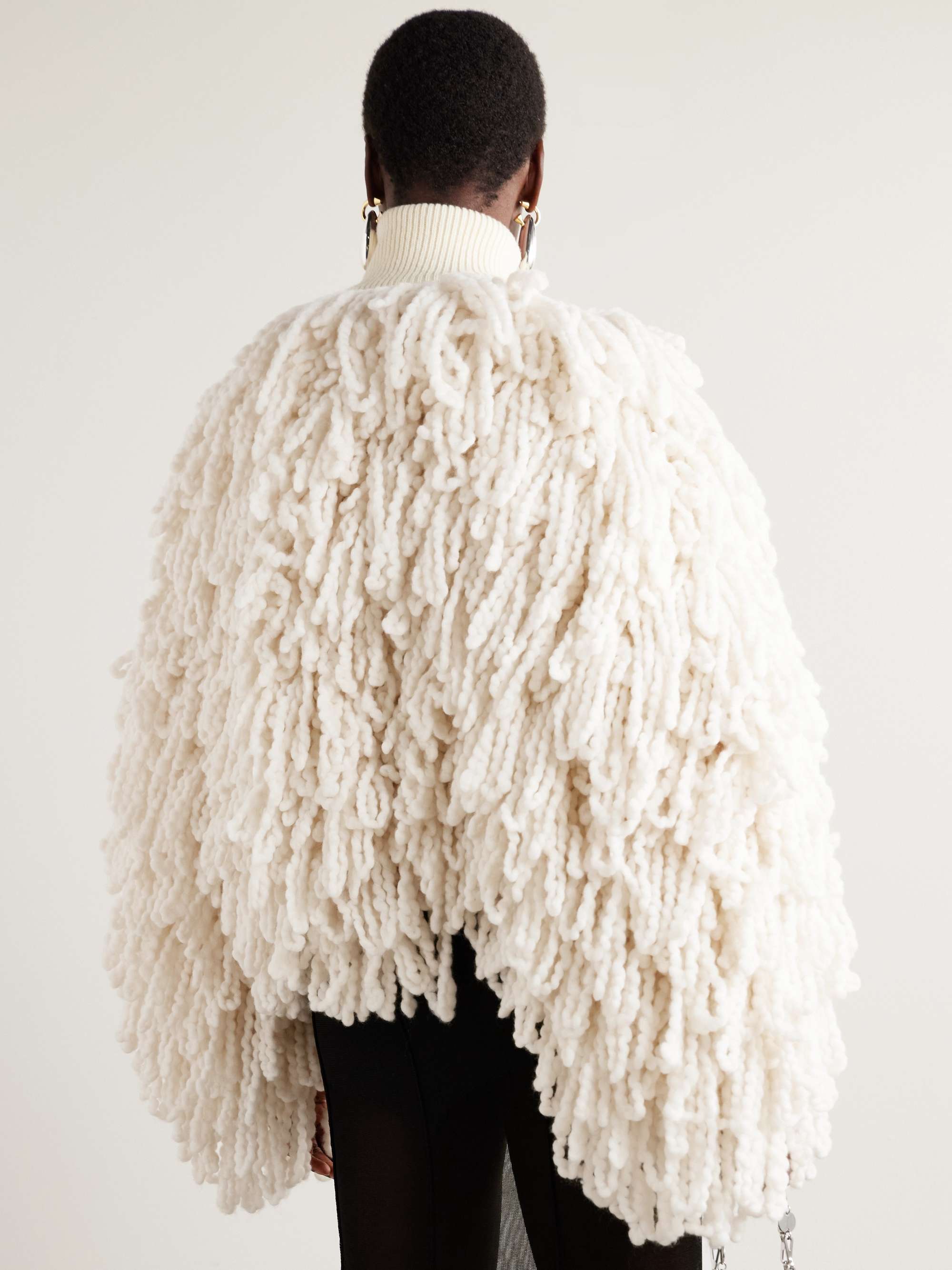 Fringed wool-blend jacket view