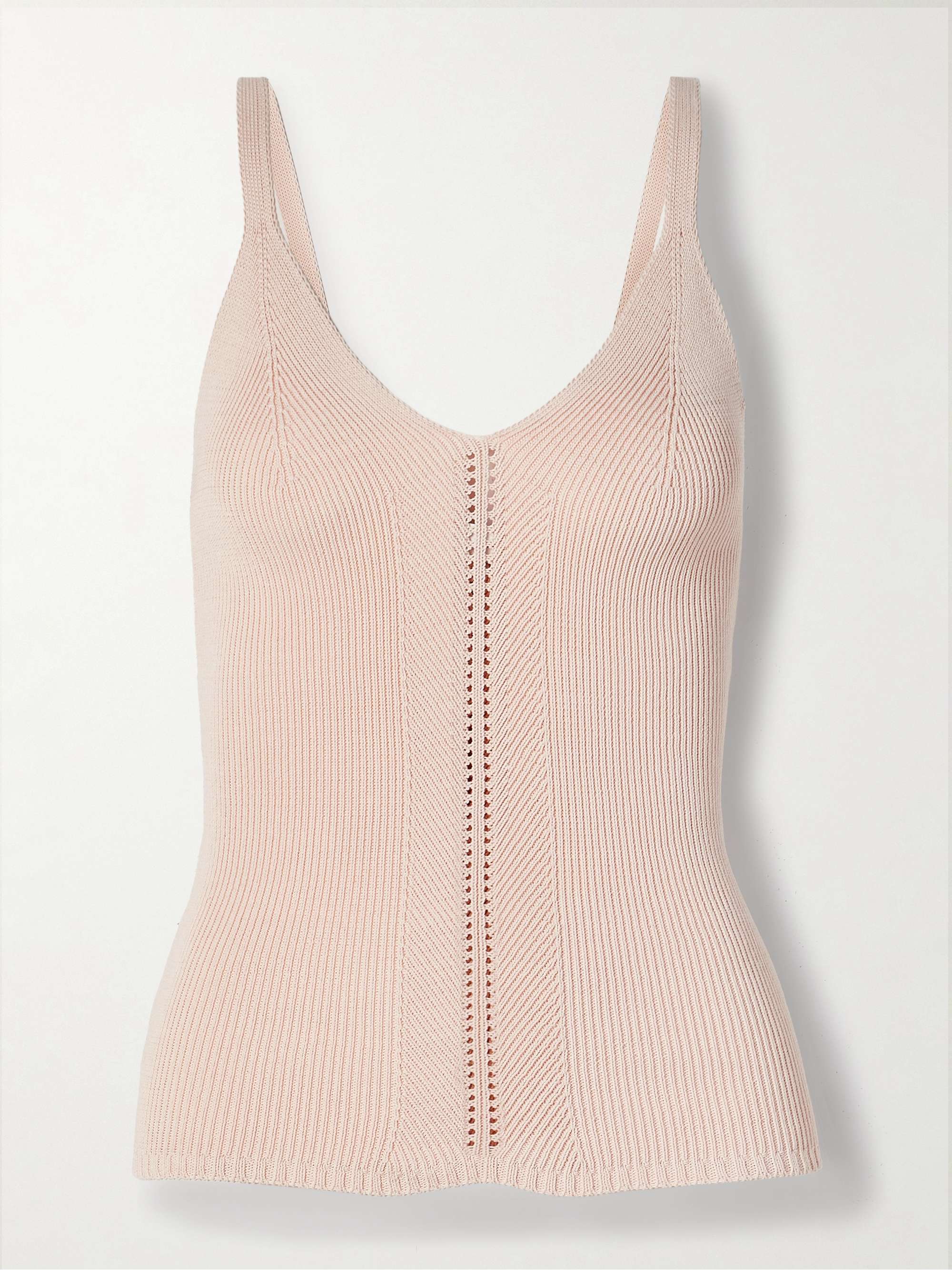 Gene pointelle-knit silk and cotton-blend tank view