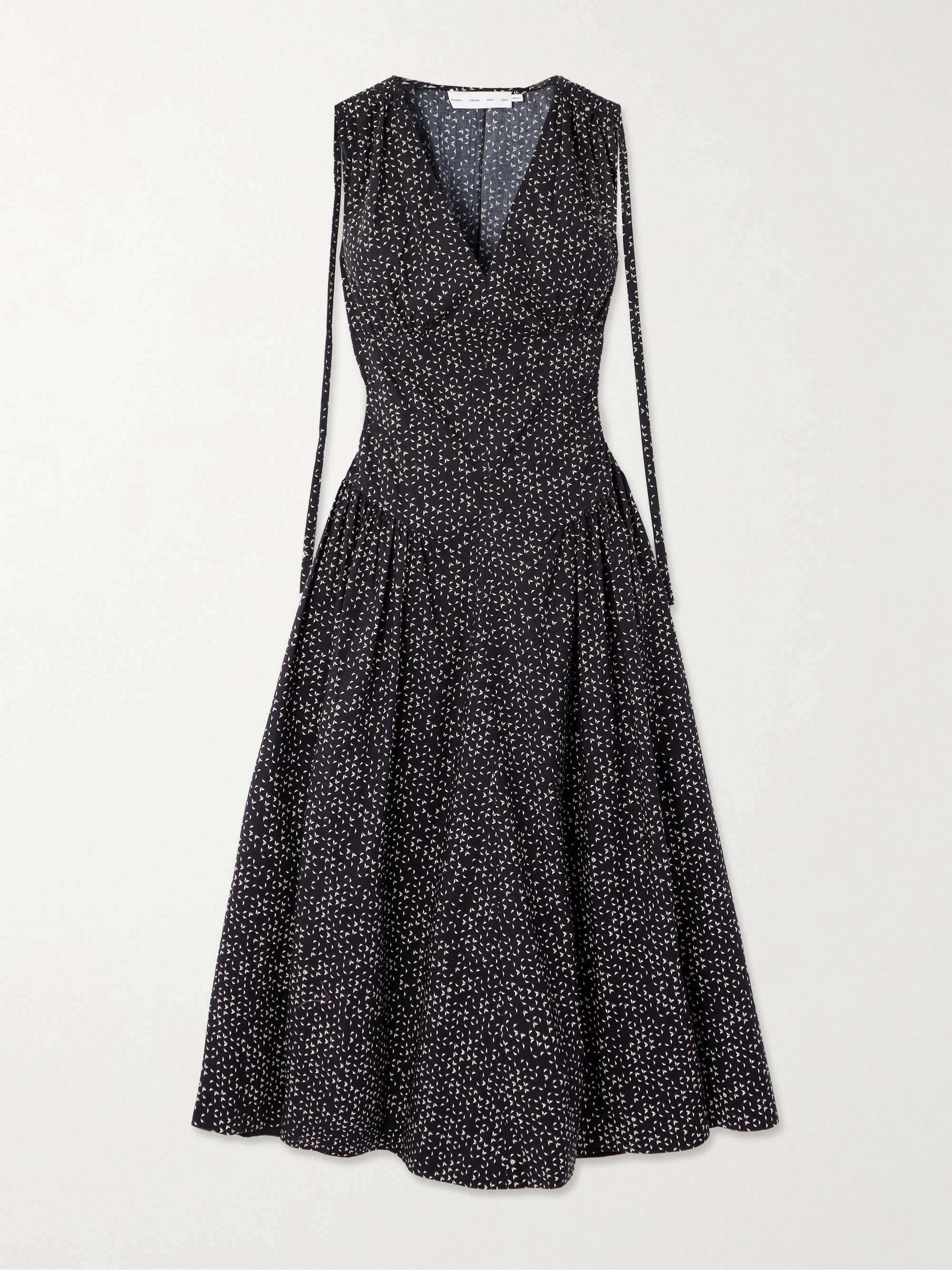 Clayton pleated printed cotton-poplin midi dress view