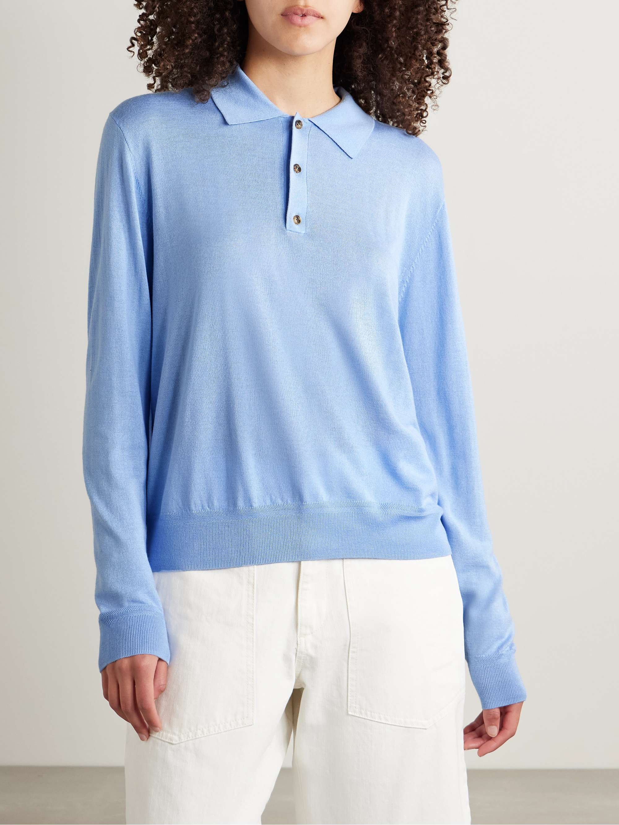 Ben oversized silk, wool and cashmere-blend polo sweater view
