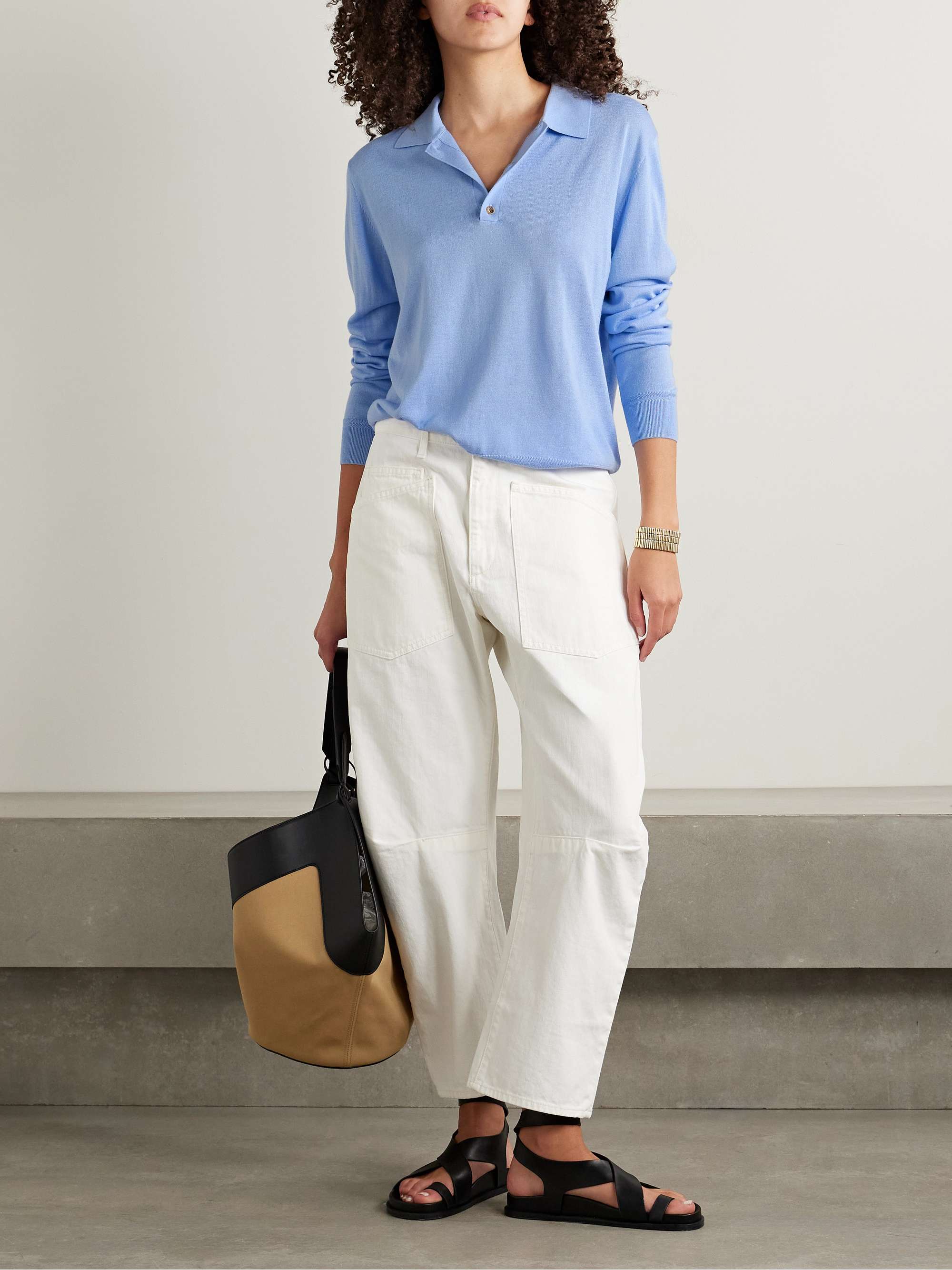 Ben oversized silk, wool and cashmere-blend polo sweater view