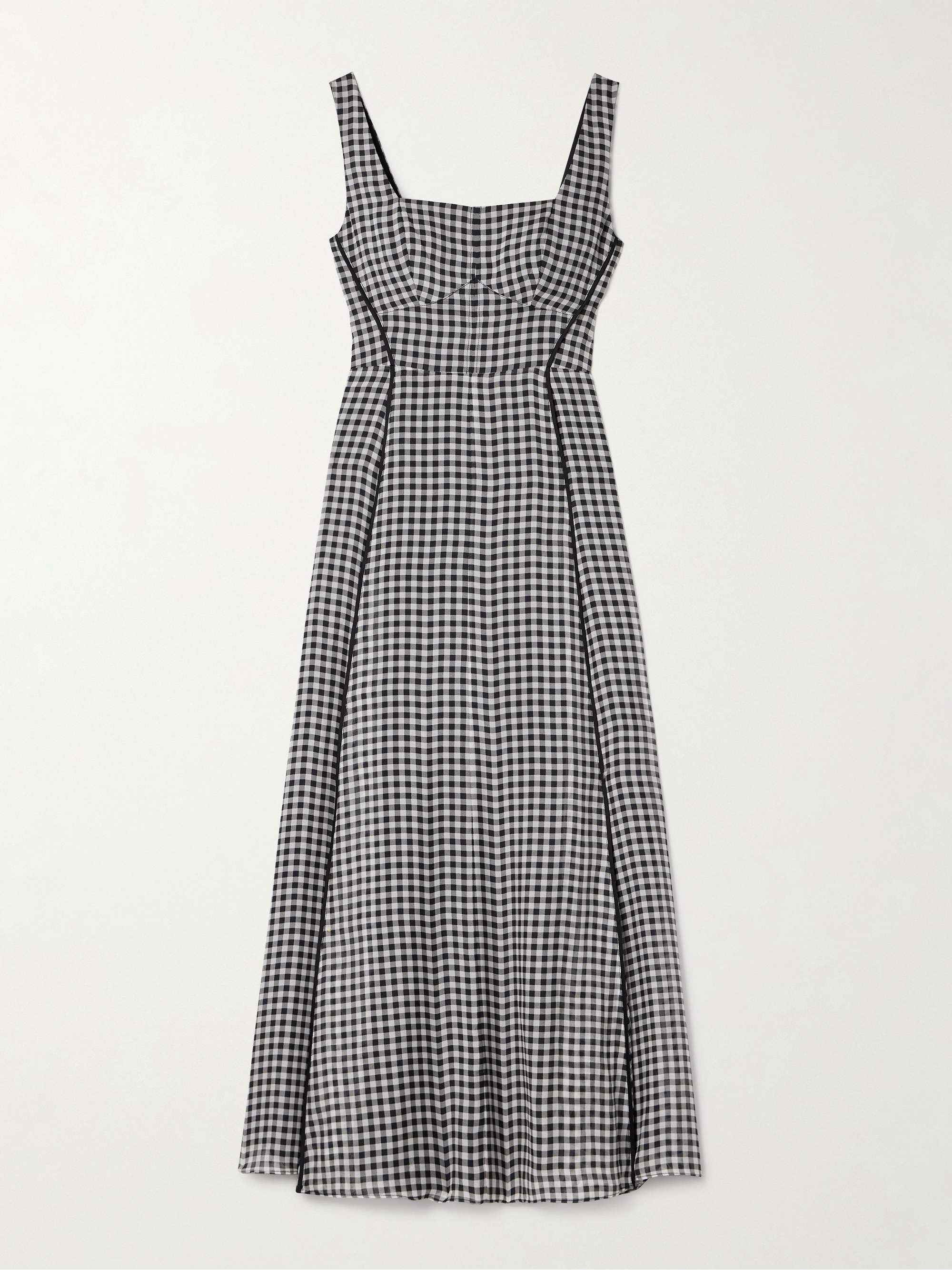 Gingham silk midi dress view