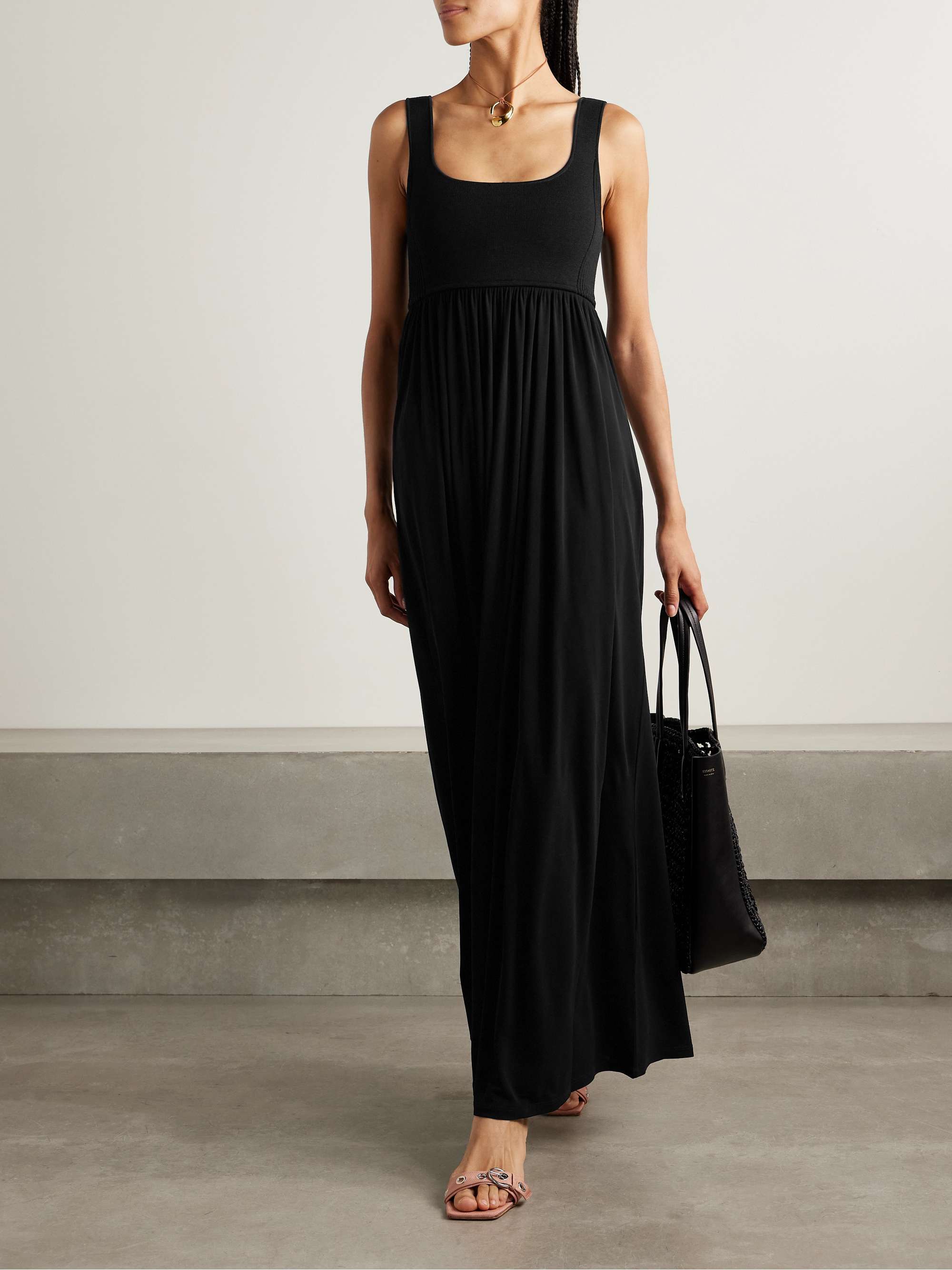 Celine stretch-knit and gathered jersey maxi dress view