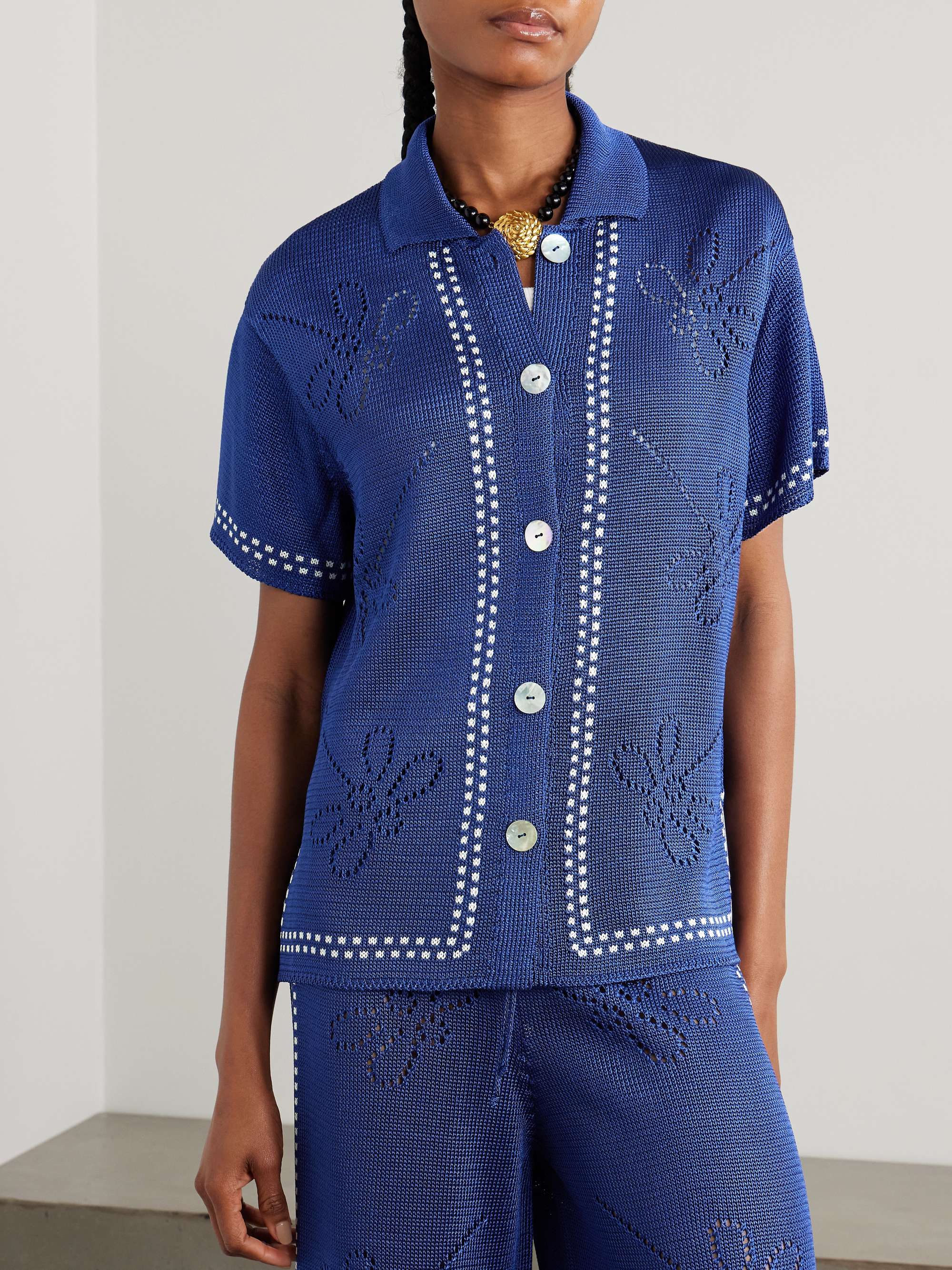 Garden Party pointelle-knit shirt view