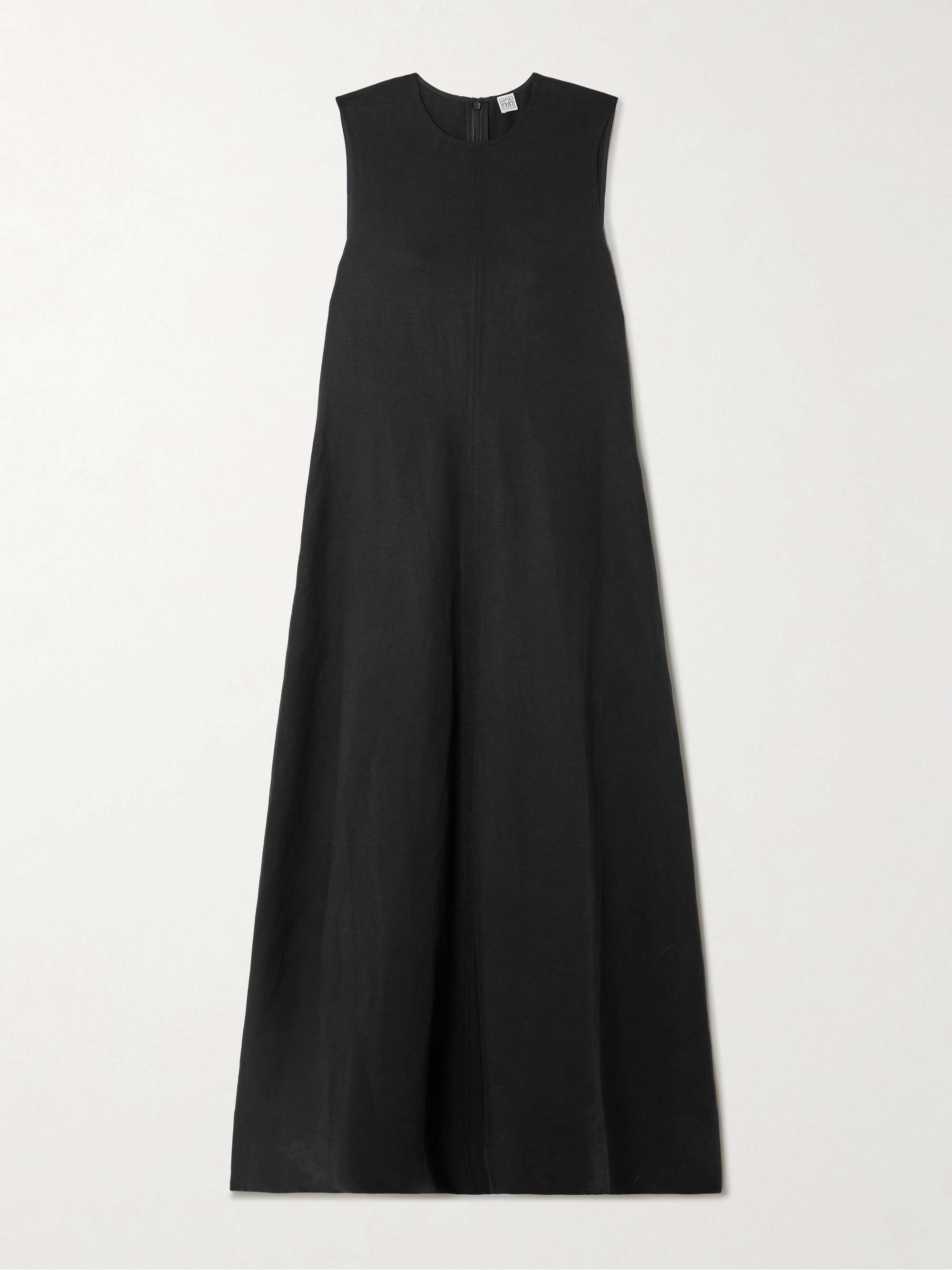 Lyocell and linen-blend midi dress view