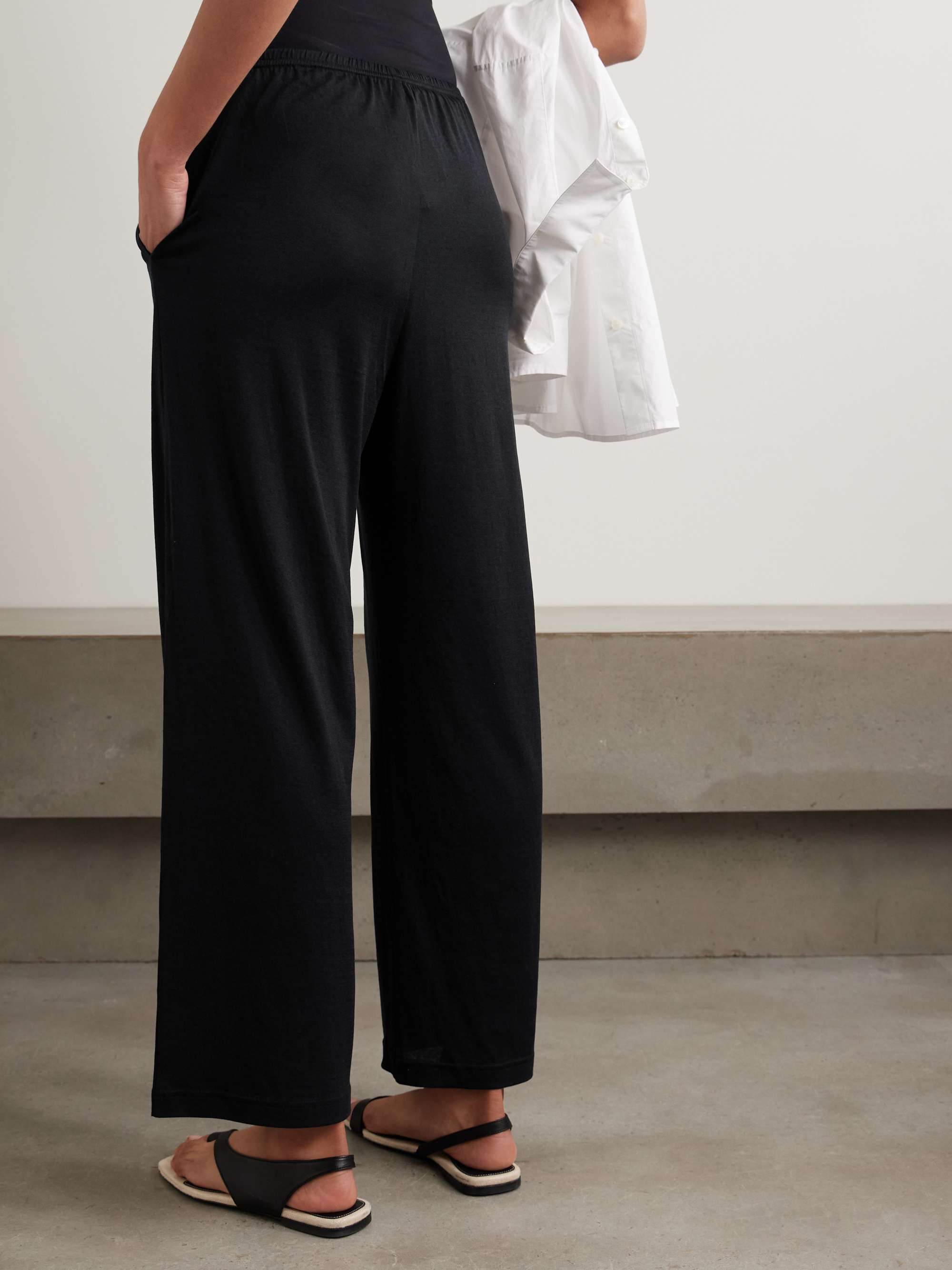 Silk and organic cotton-blend jersey pants view