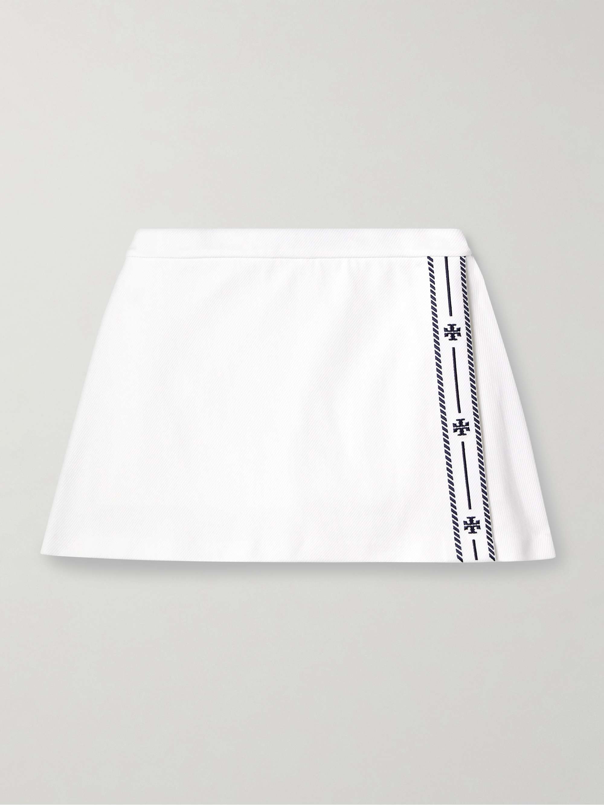 Jacquard-trimmed stretch-twill tennis mini skirt view