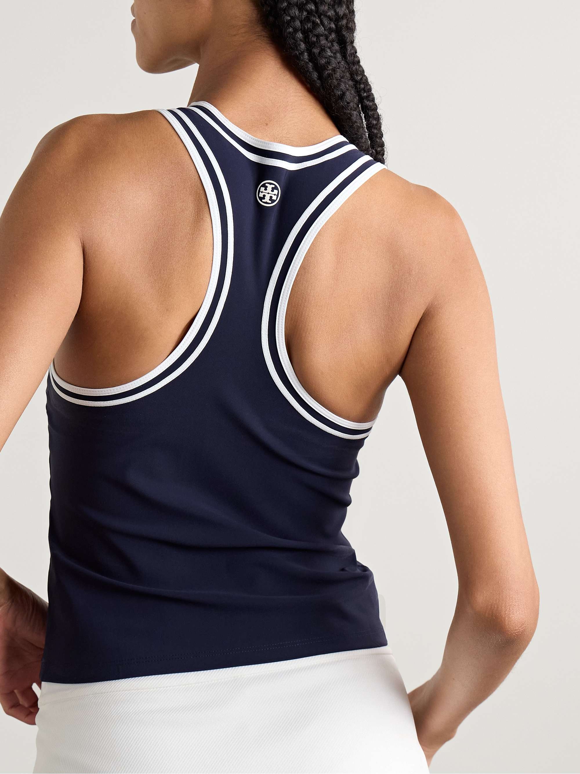 Striped stretch-jersey tank view
