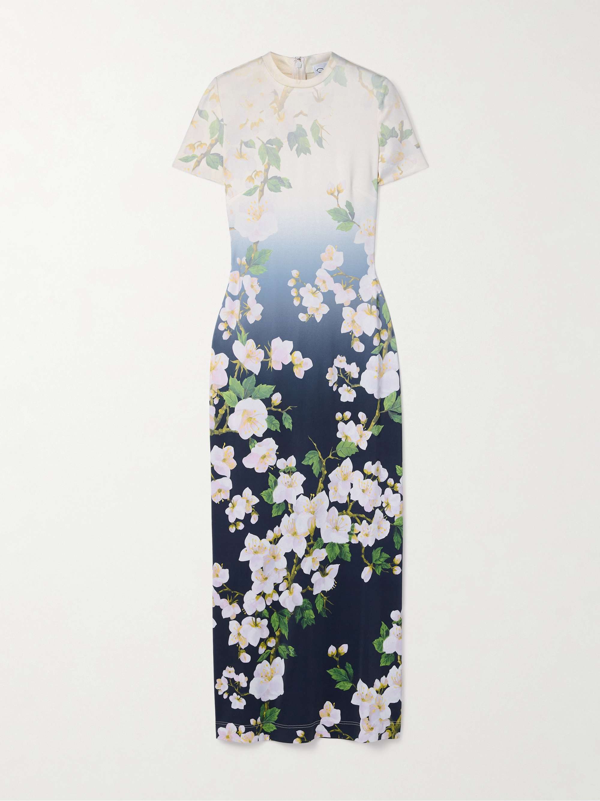Floral-print ombré jersey maxi dress view
