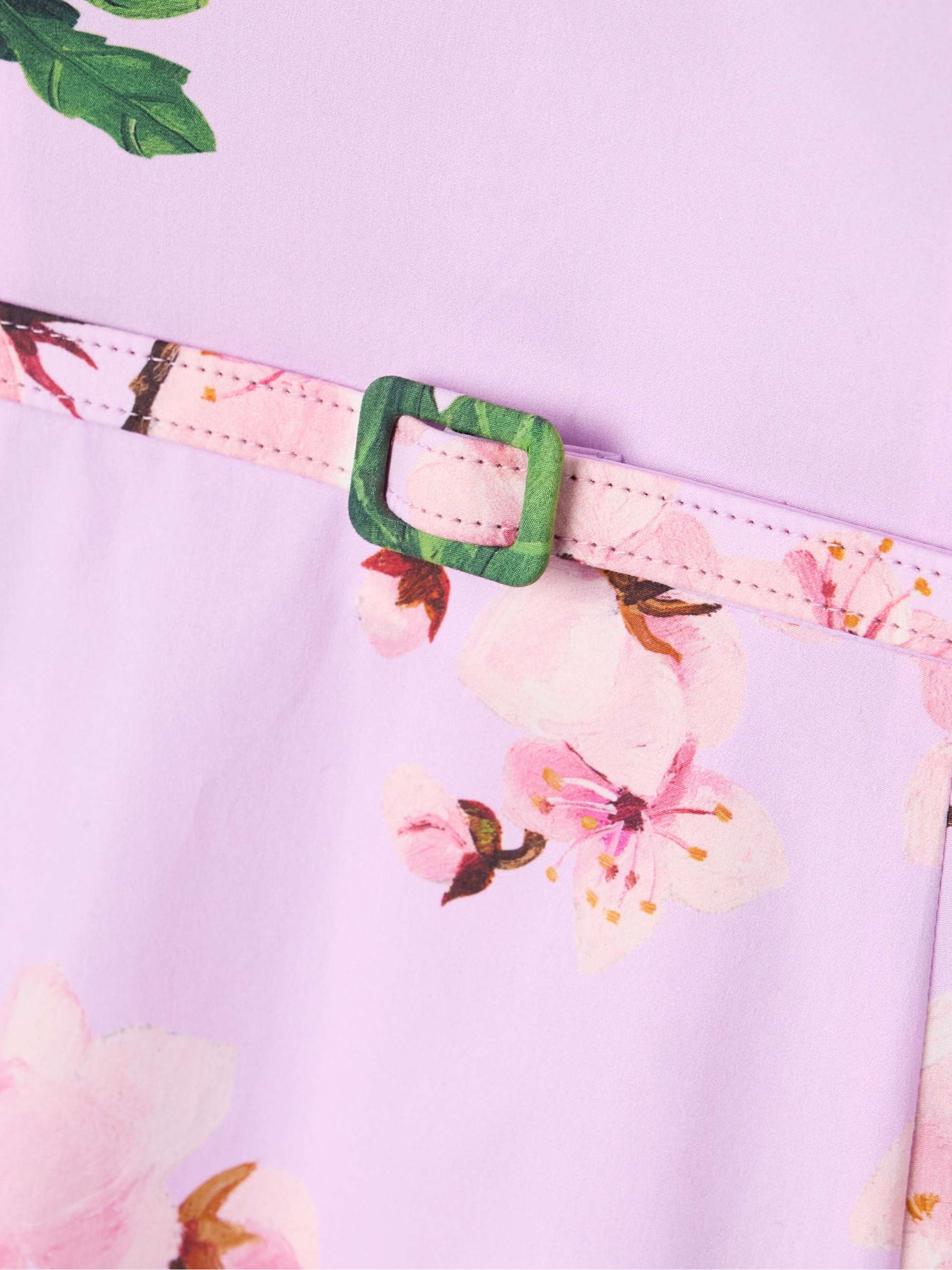 Belted bow-detailed floral-print stretch-cotton poplin midi dress view