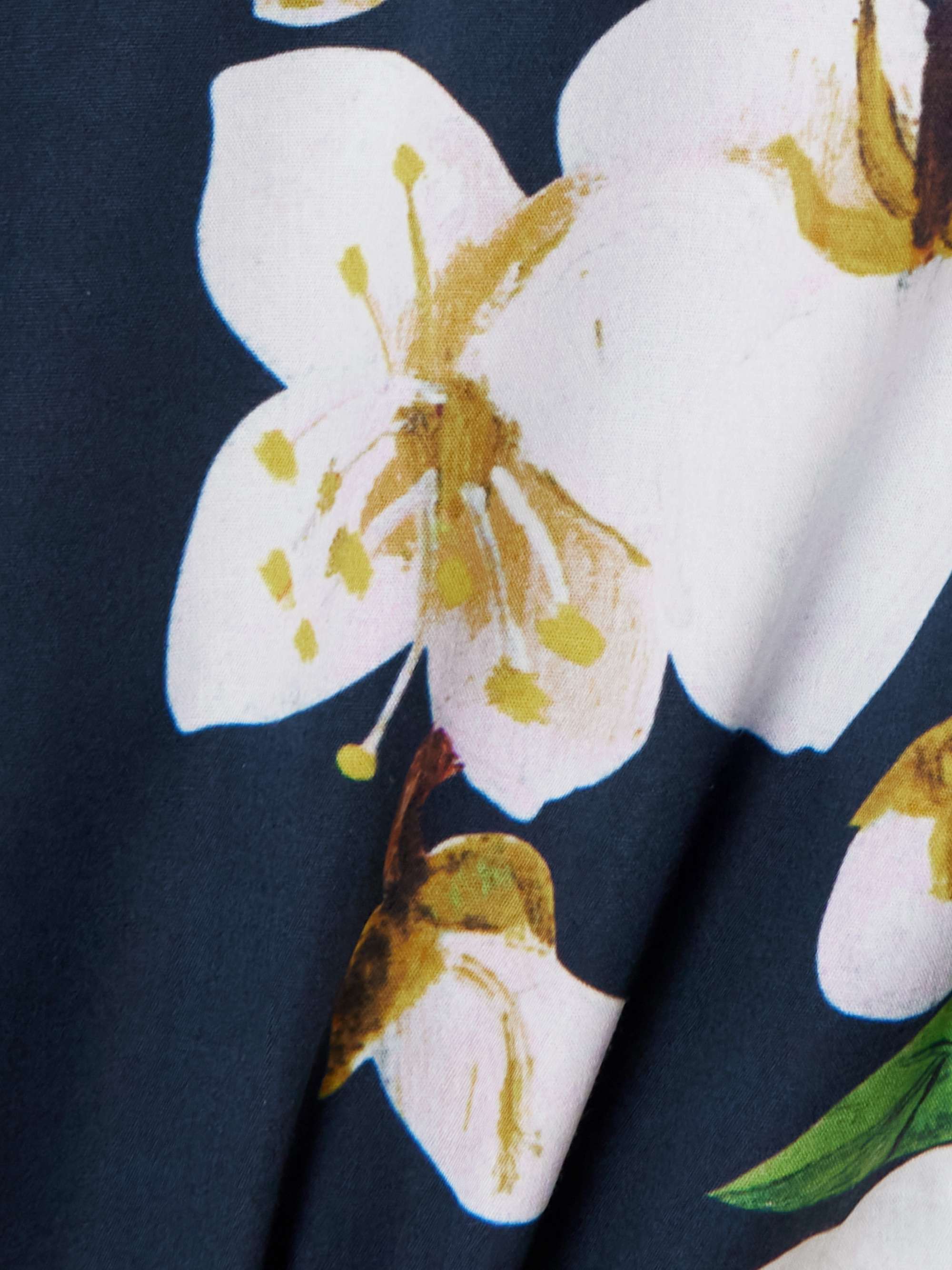 Belted floral-print cotton-blend poplin midi shirt dress view