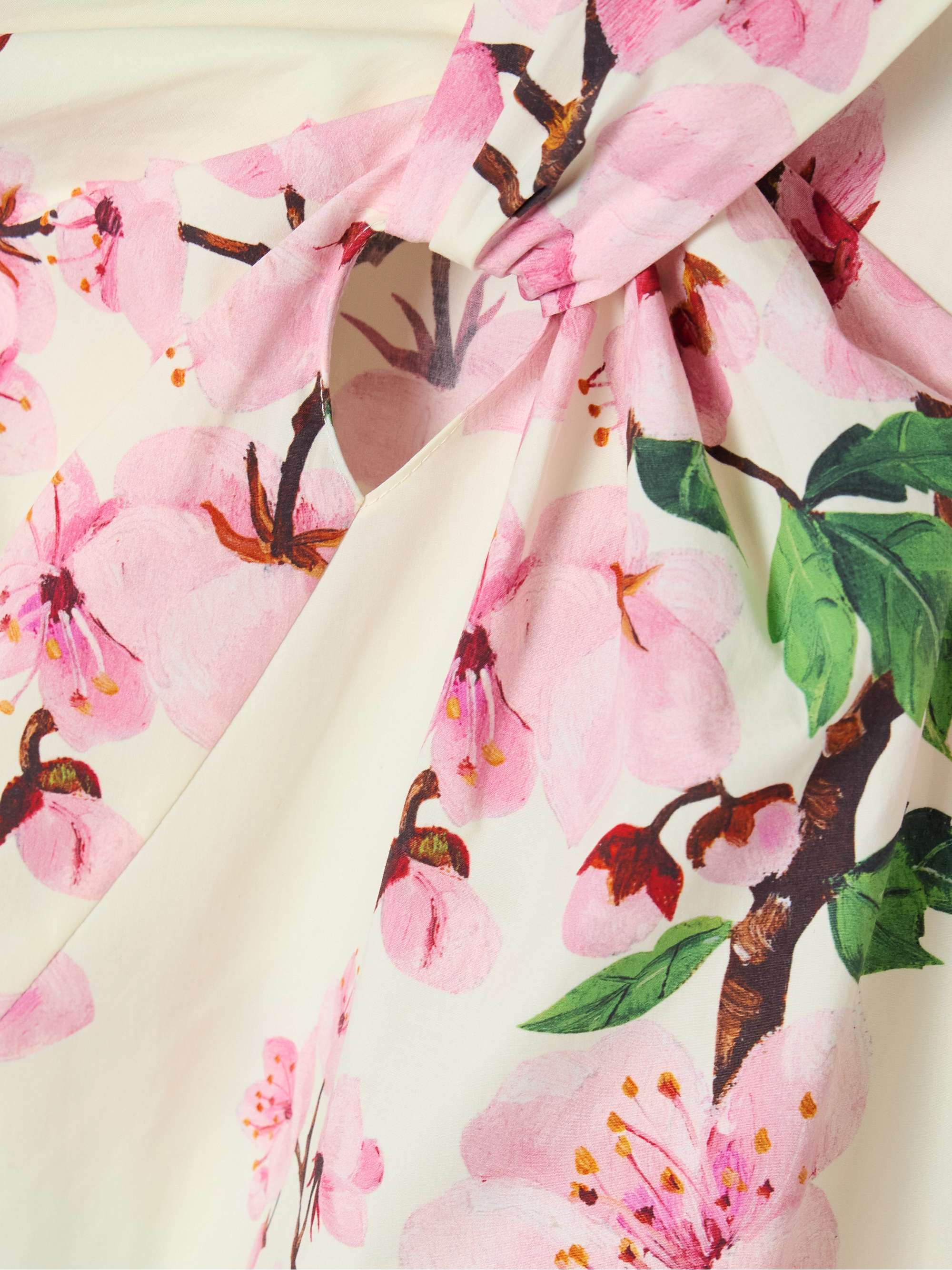 Cutout floral-print stretch-cotton poplin gown view
