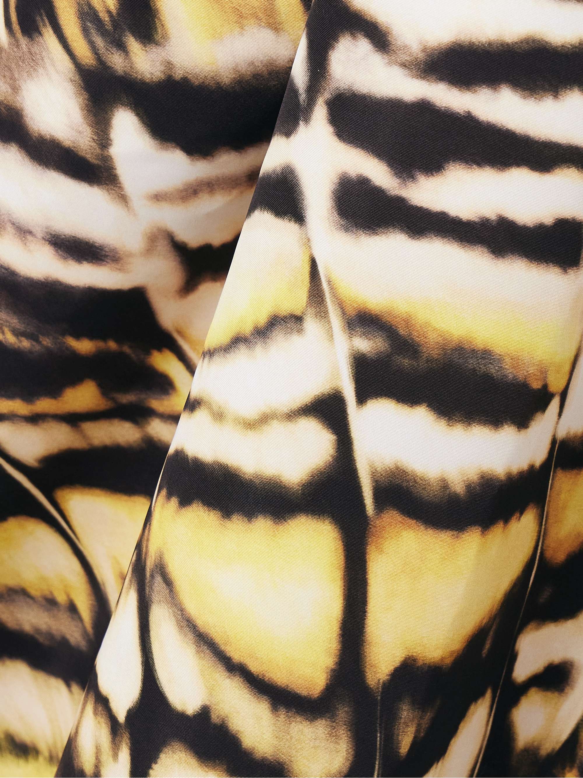 Printed faille midi dress view