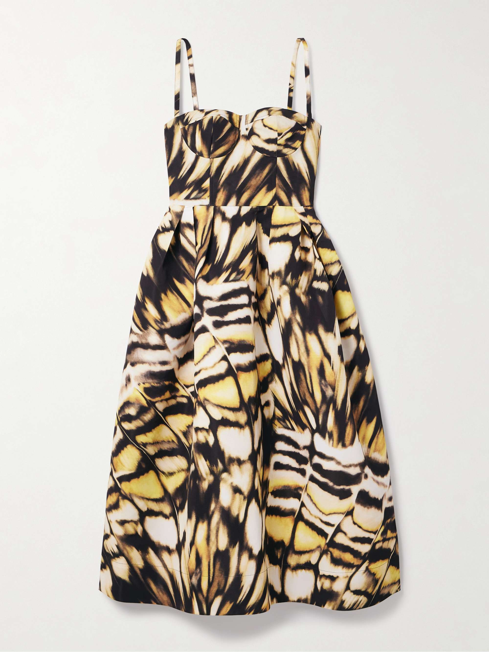 Printed faille midi dress view