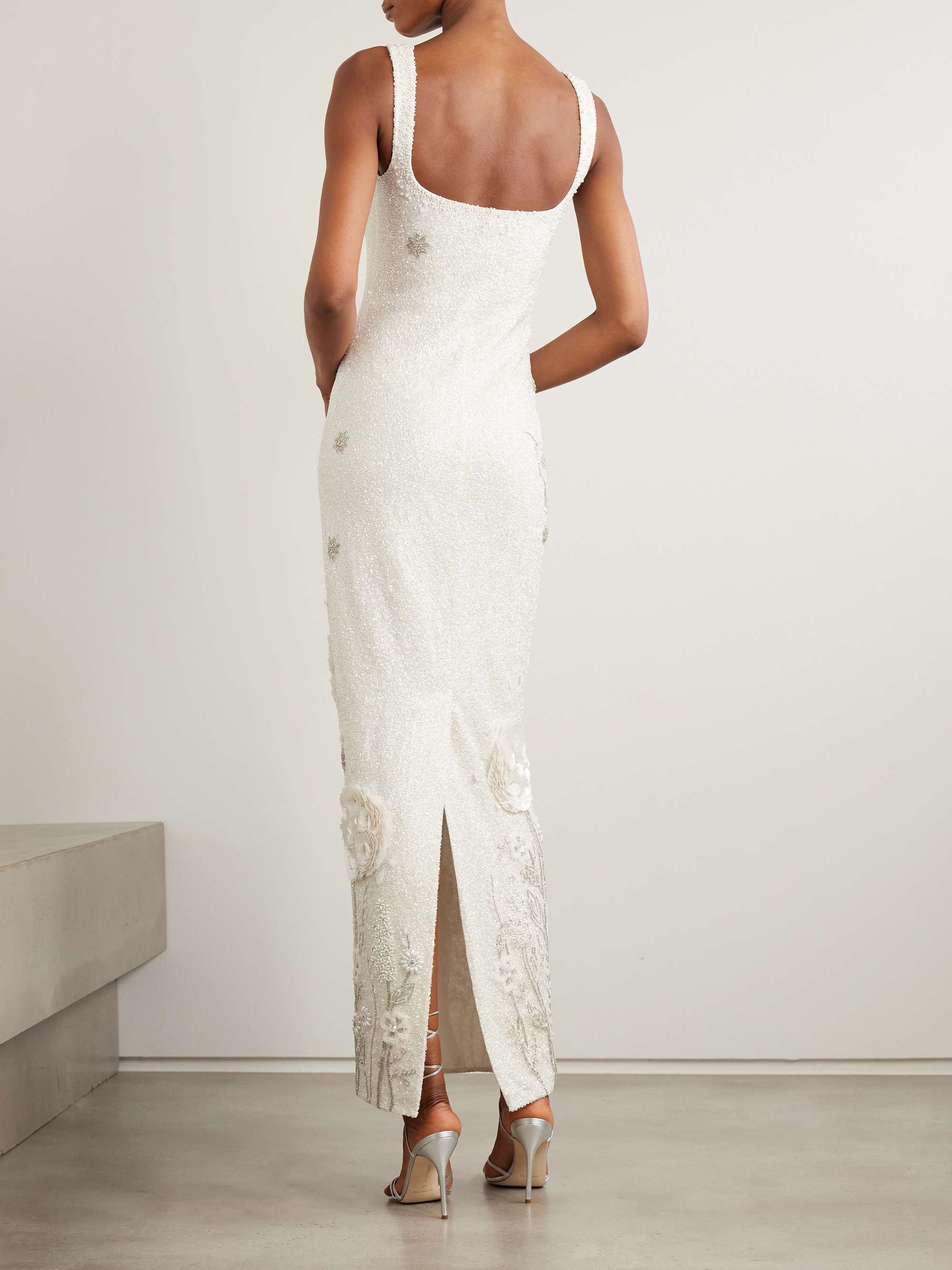 Hummingbird embellished beaded stretch-tulle gown view