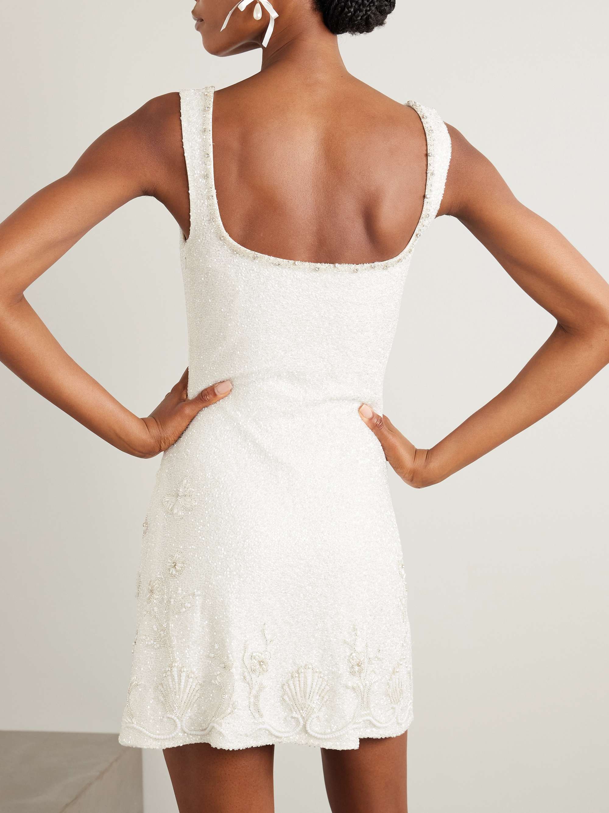 Snowdrop embellished beaded stretch-tulle mini dress view