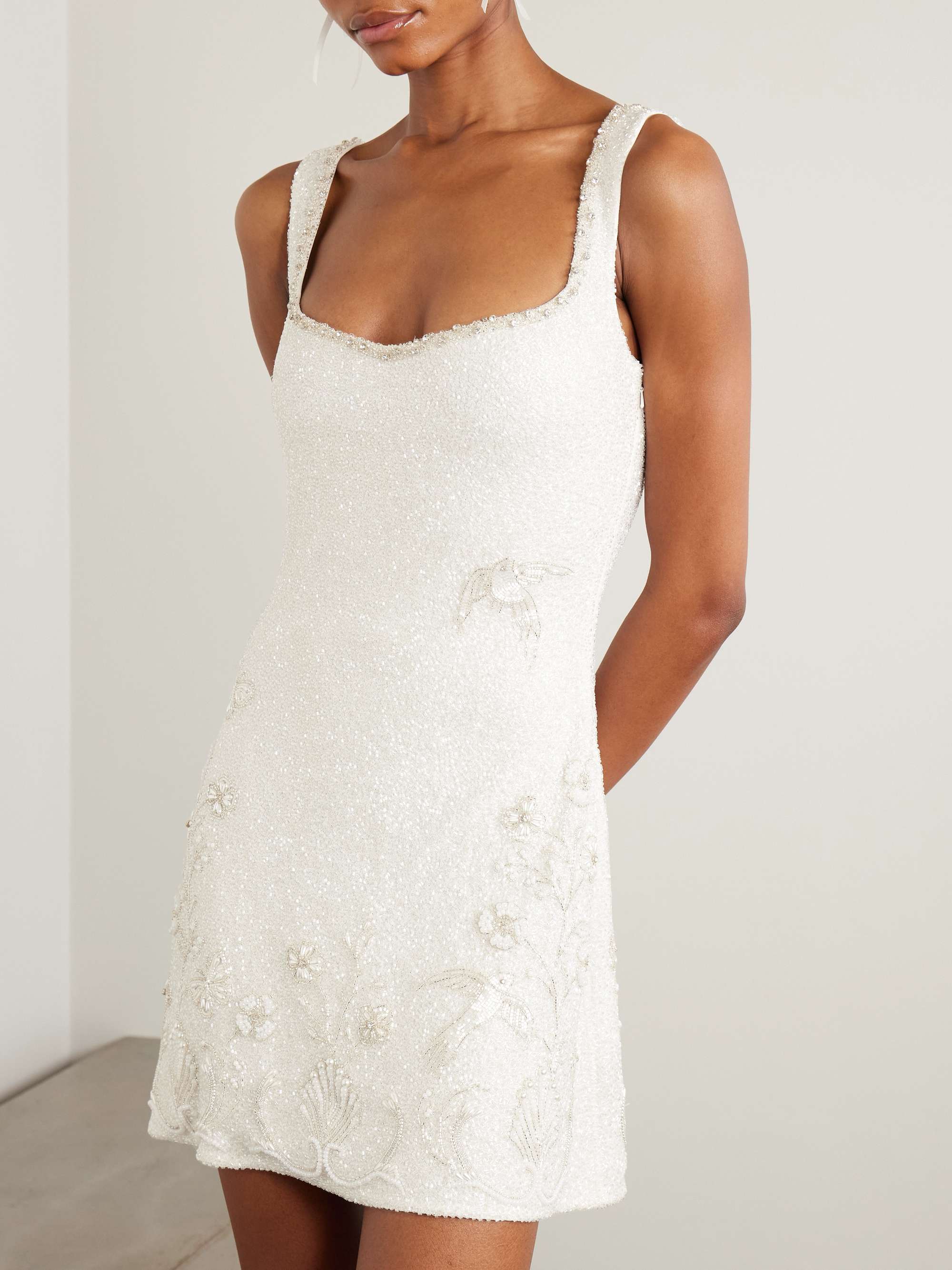 Snowdrop embellished beaded stretch-tulle mini dress view
