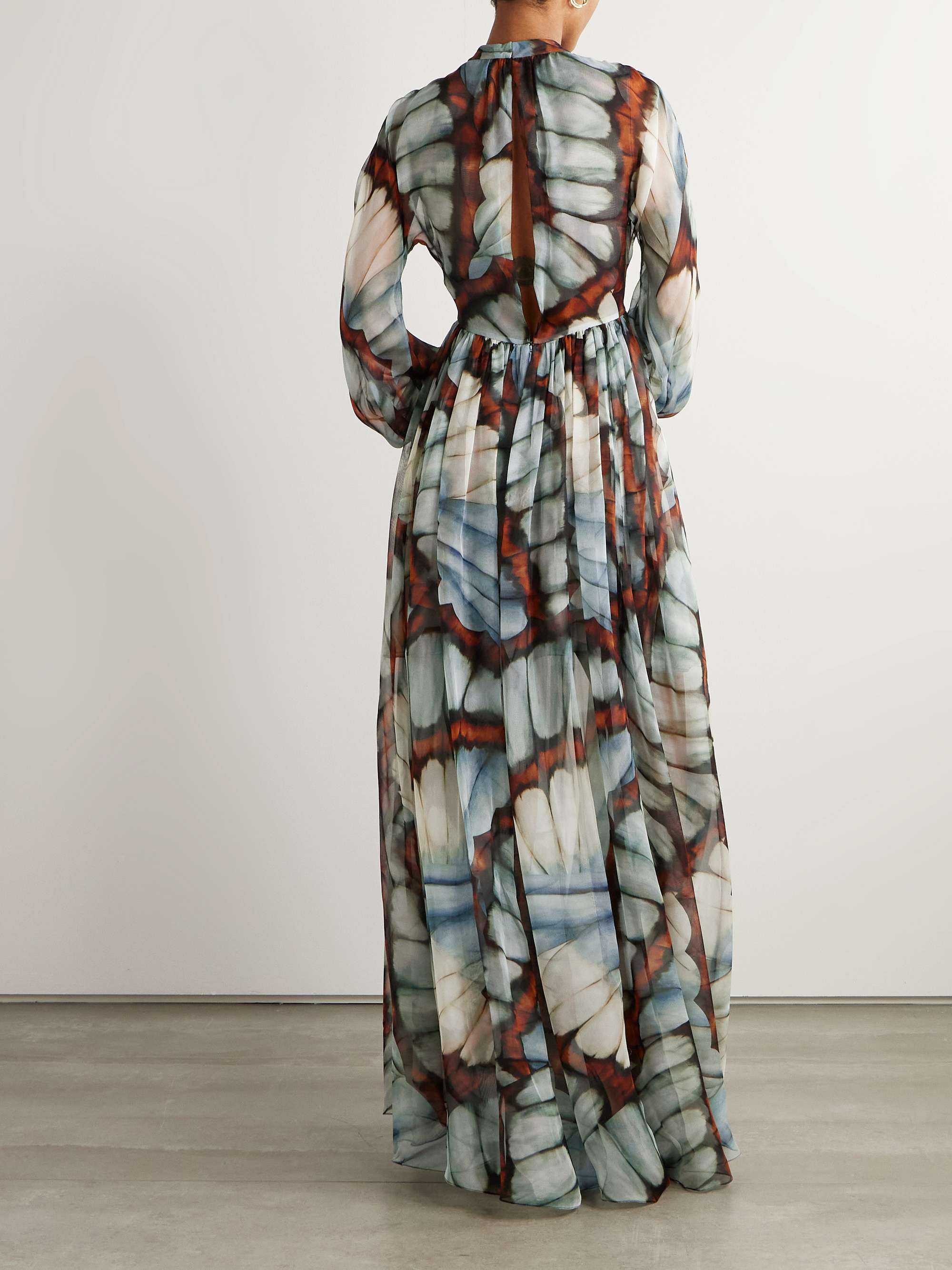 Printed silk-chiffon gown view