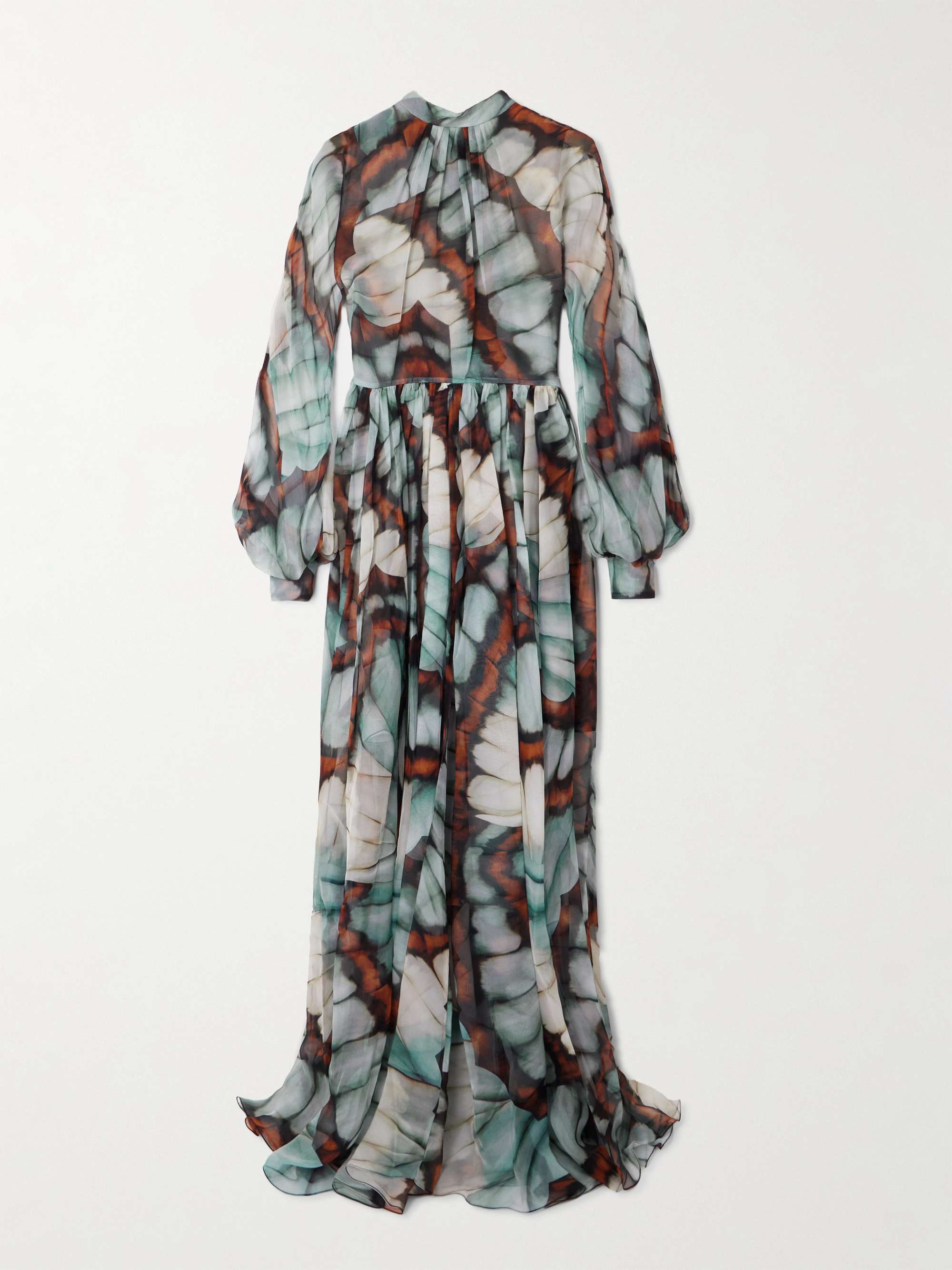 Printed silk-chiffon gown view