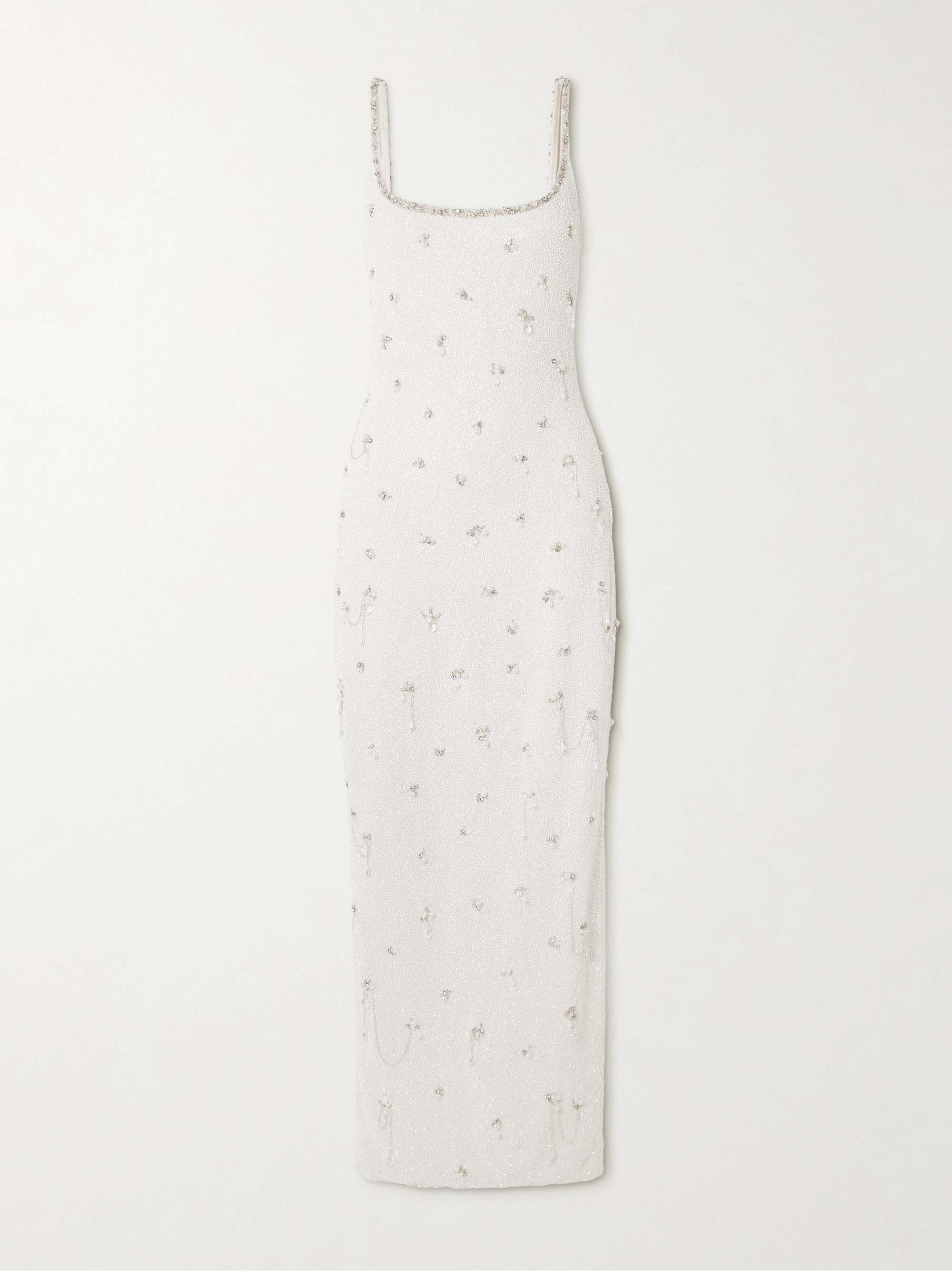 Droplet embellished beaded stretch-tulle gown view
