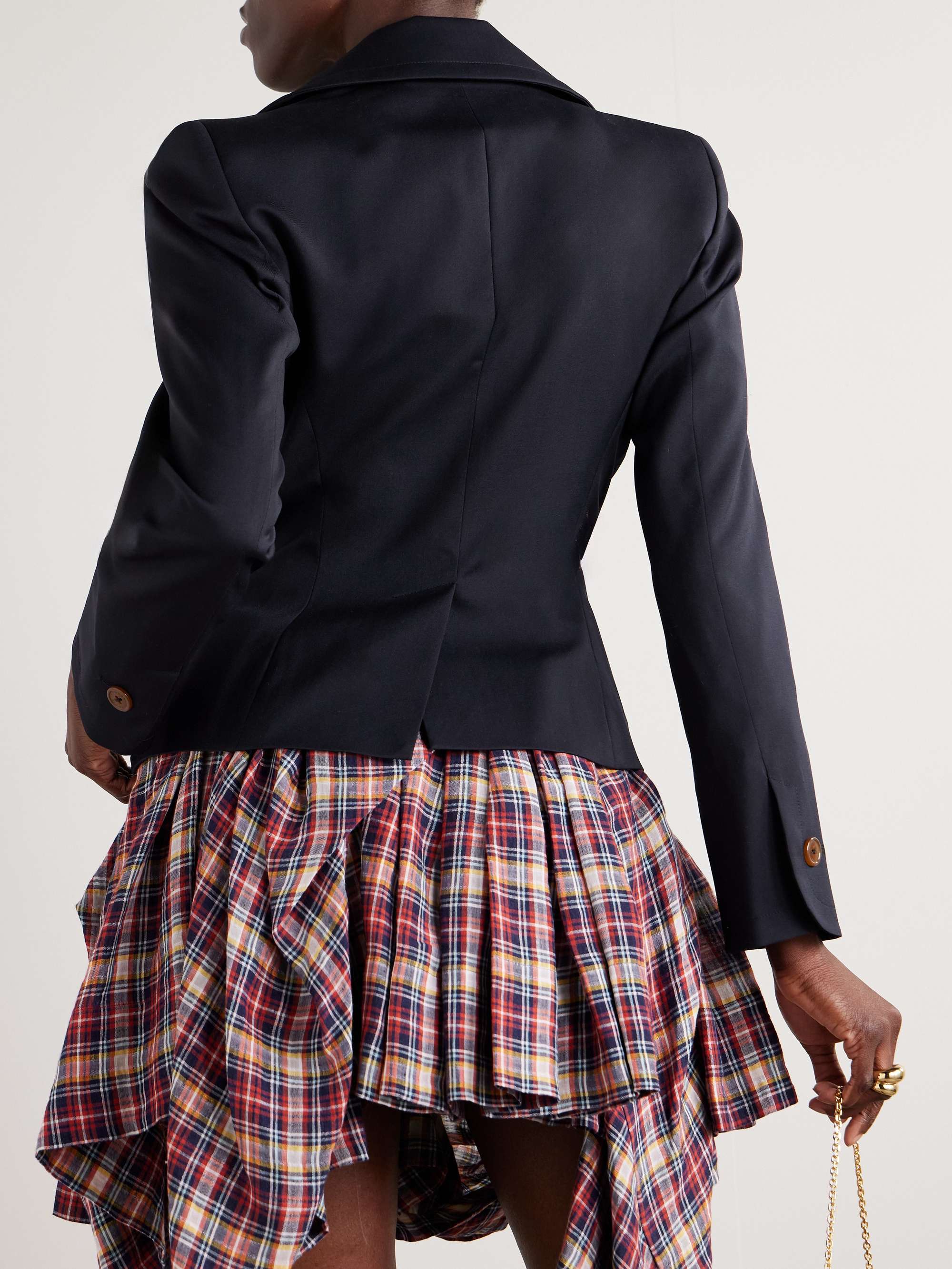 Gathered wool-twill peplum jacket view