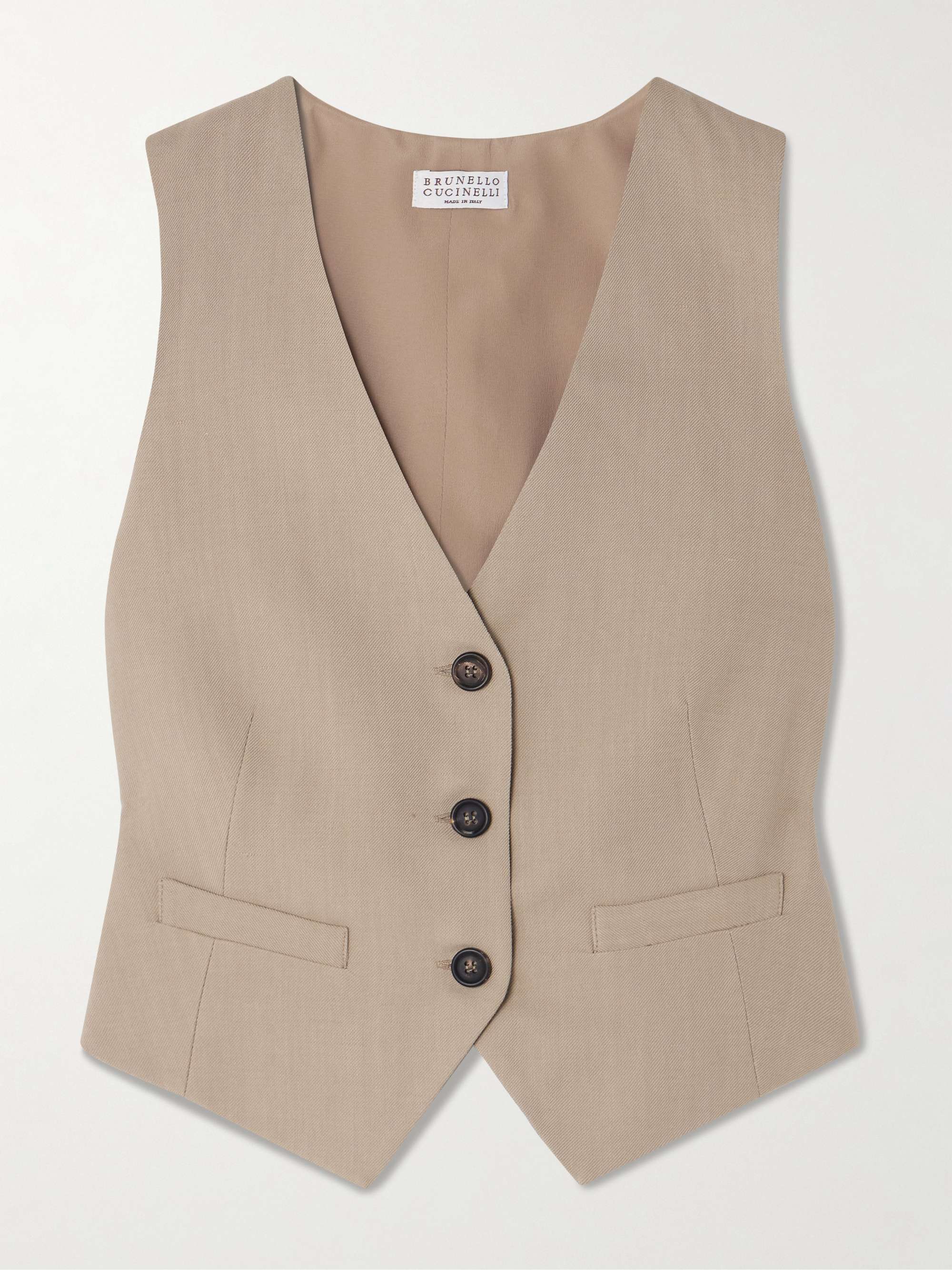 Bead-embellished twill vest view