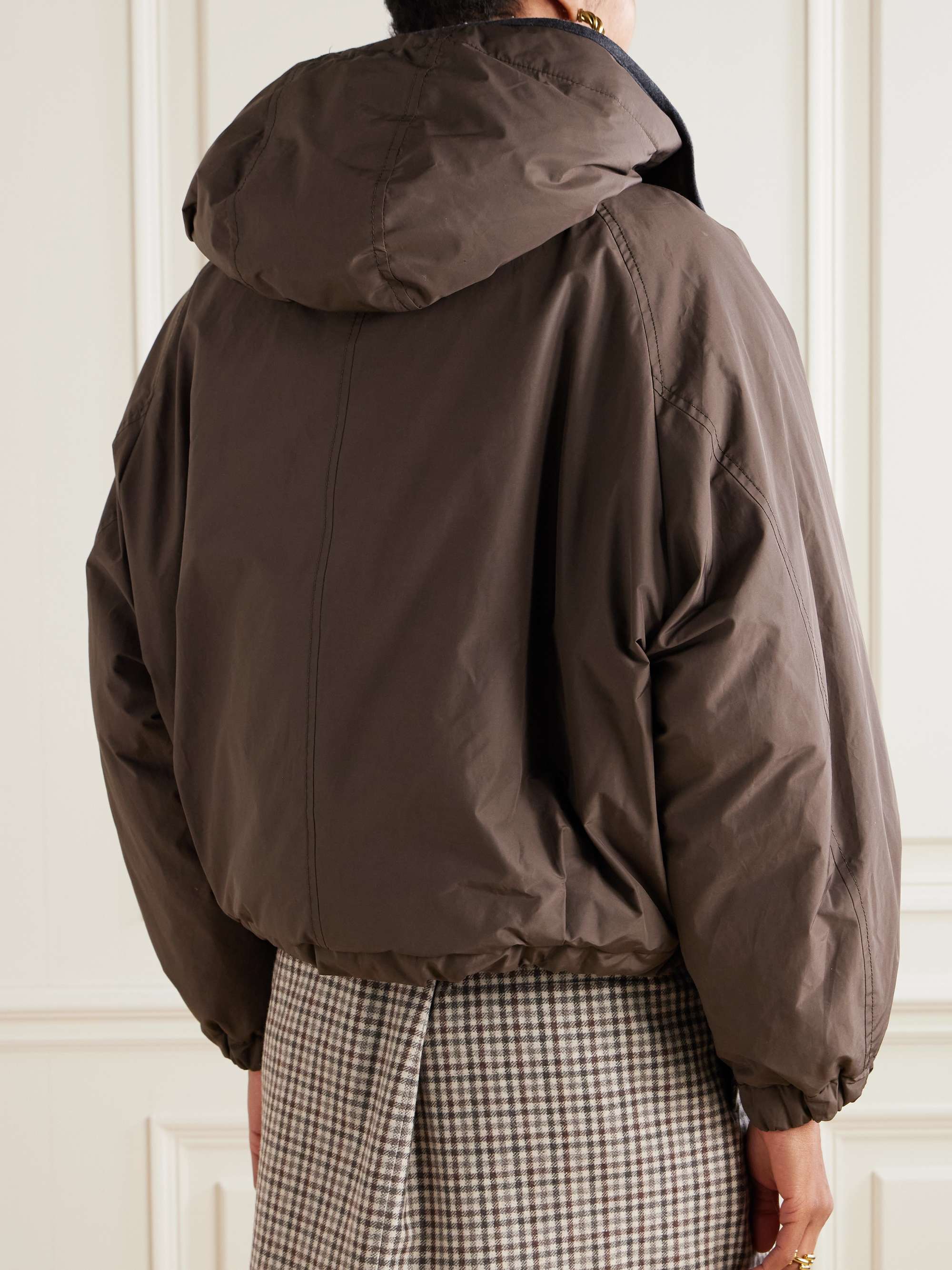 Hooded shell down jacket view