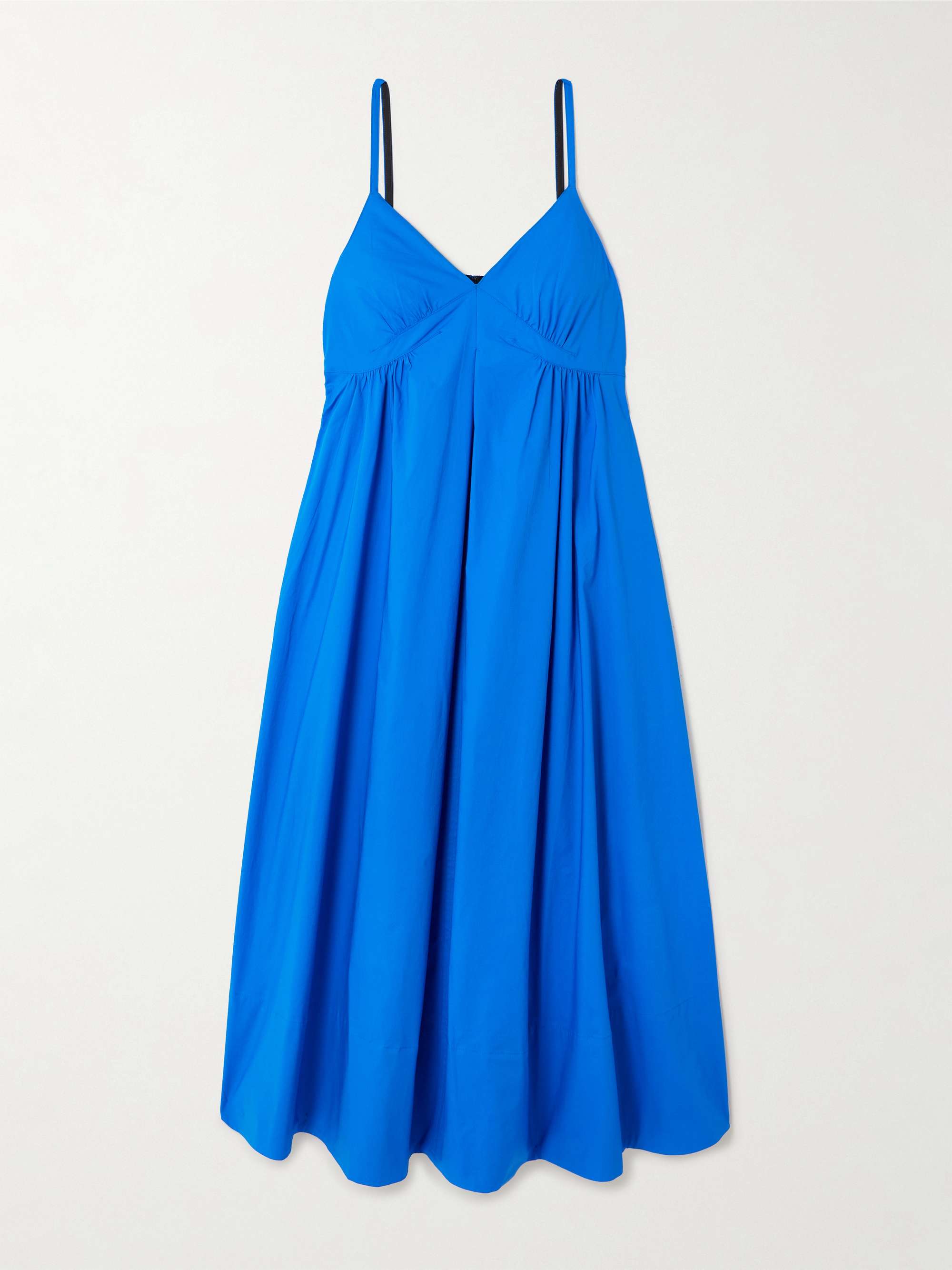 Barker gathered cotton-blend poplin midi dress view