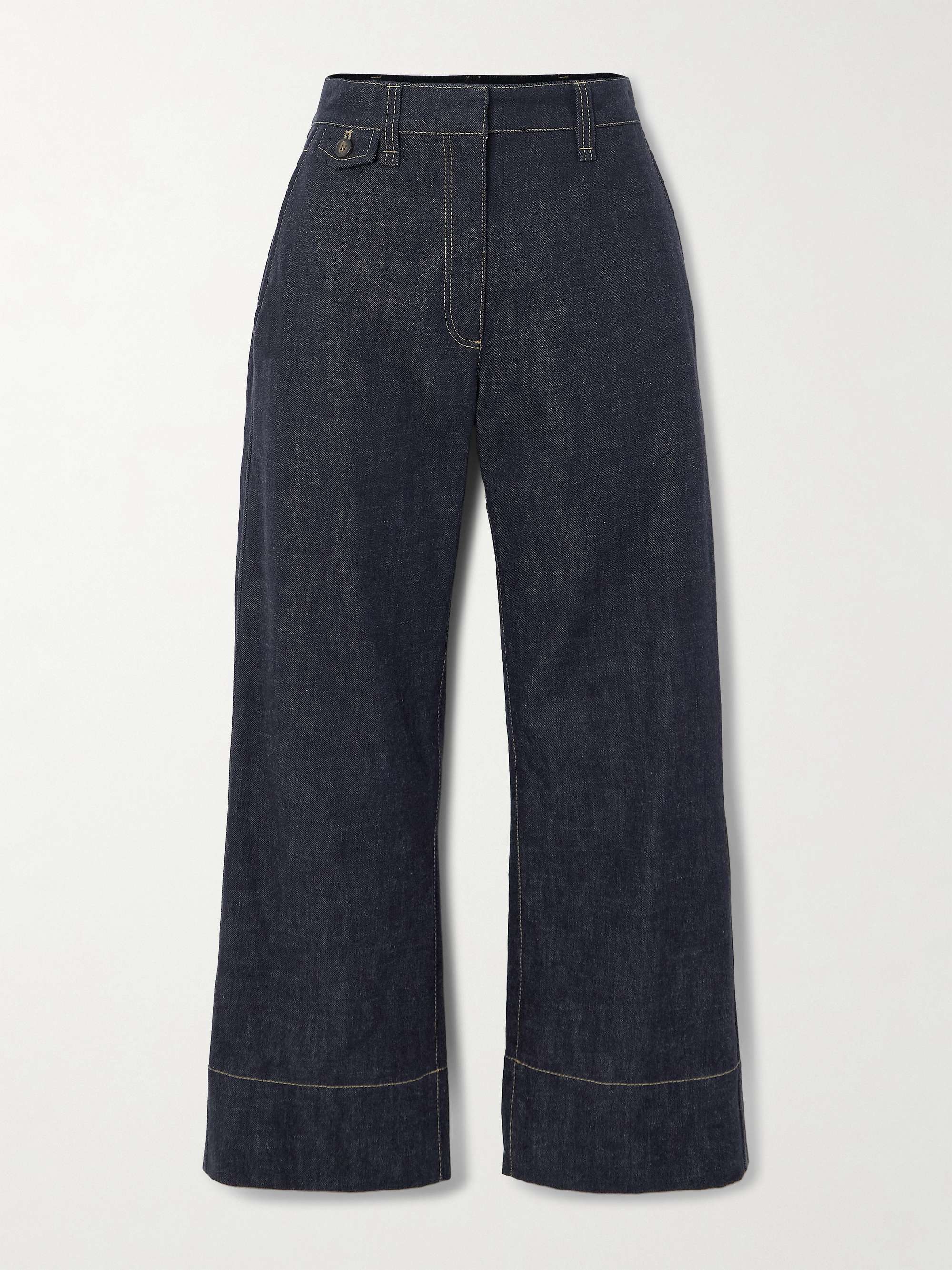 Cropped mid-rise wide-leg jeans view