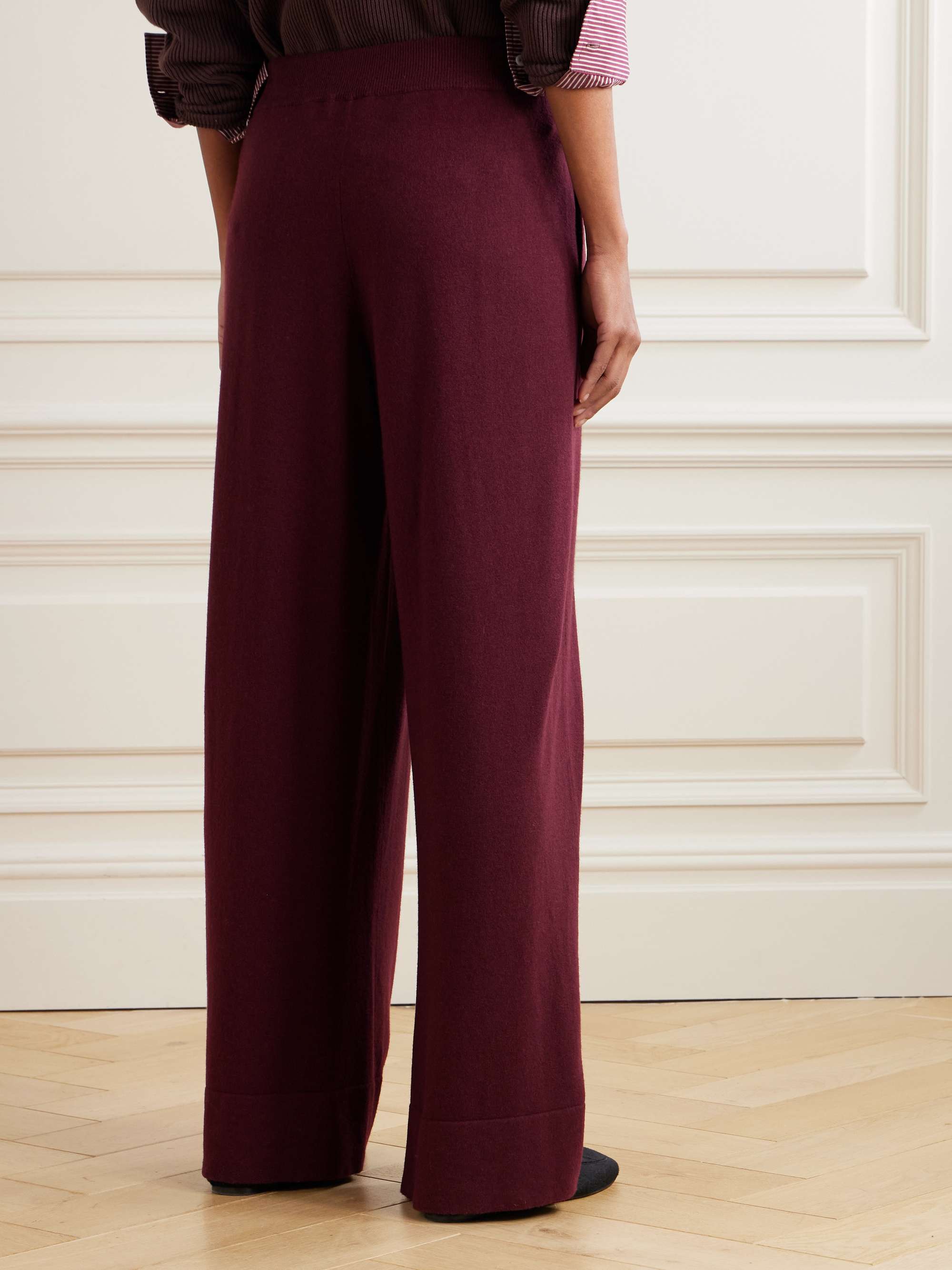 Pleated wool, cashmere and silk-blend wide-leg pants view