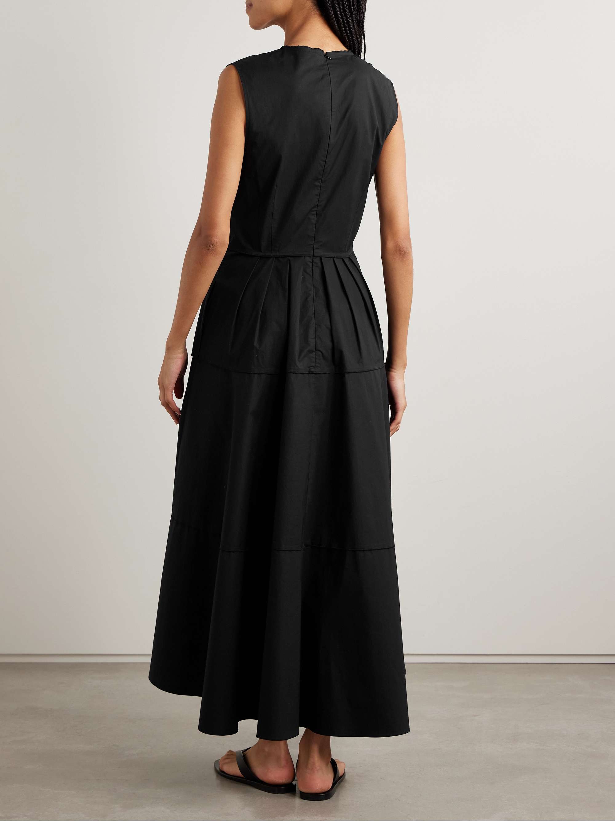 Kailey pleated stretch-cotton poplin maxi dress view