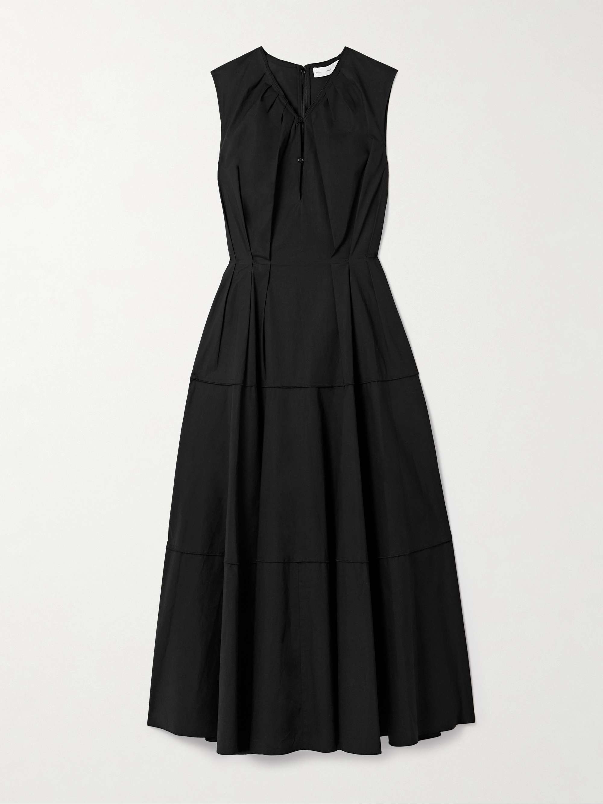Kailey pleated stretch-cotton poplin maxi dress view