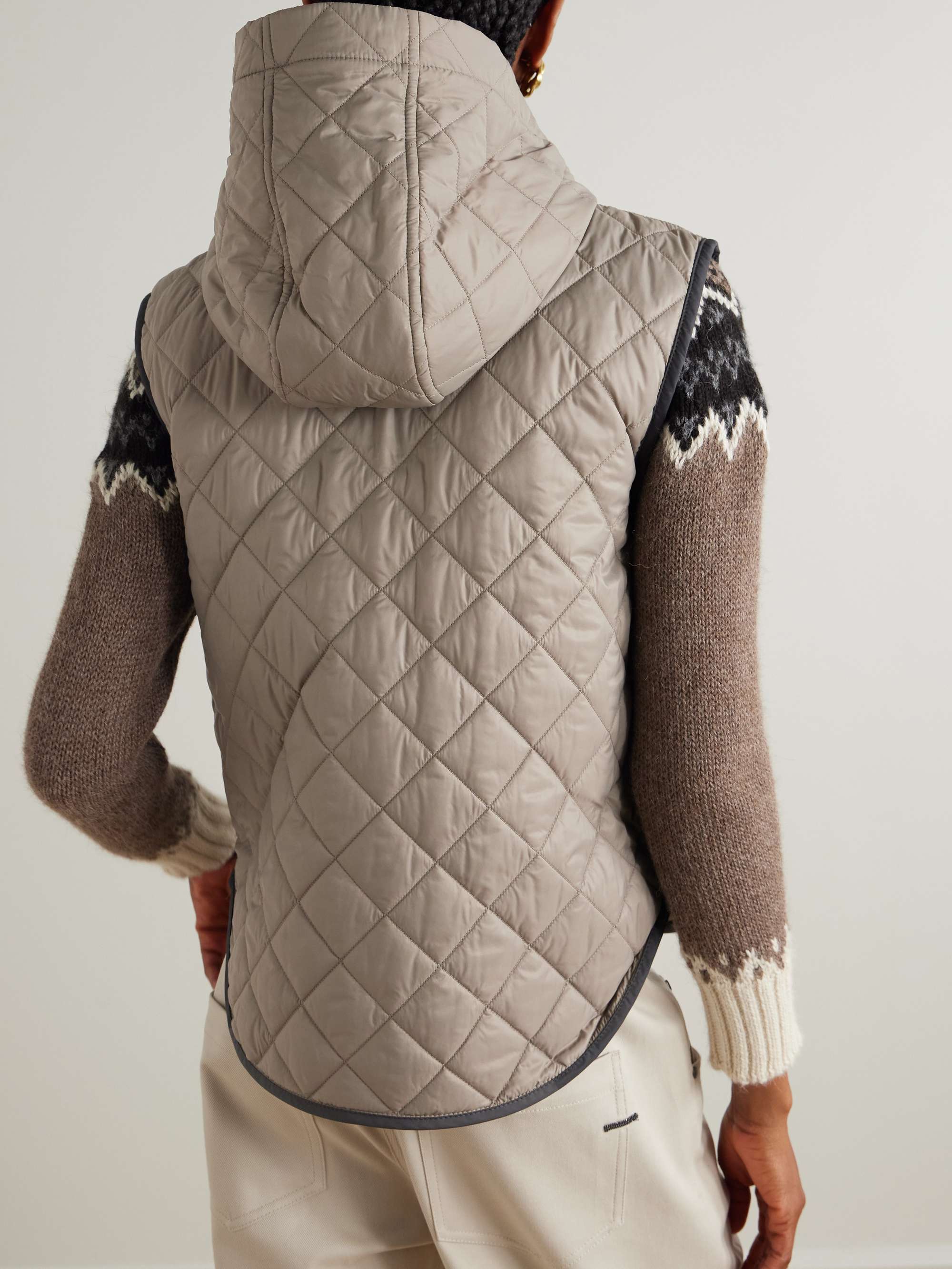 Hooded quilted shell vest view