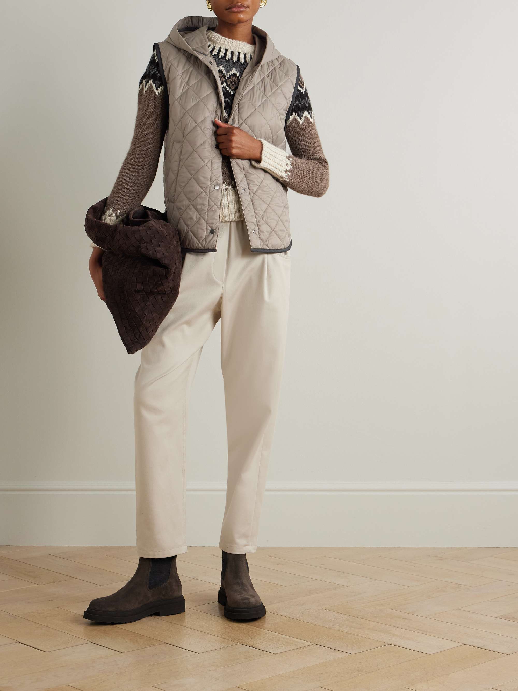 Hooded quilted shell vest view
