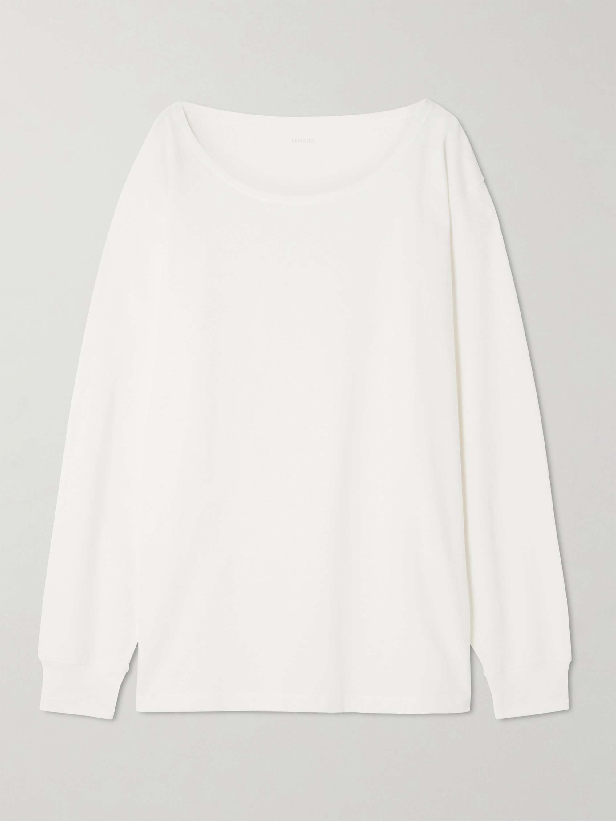 Cotton and linen-blend jersey top view