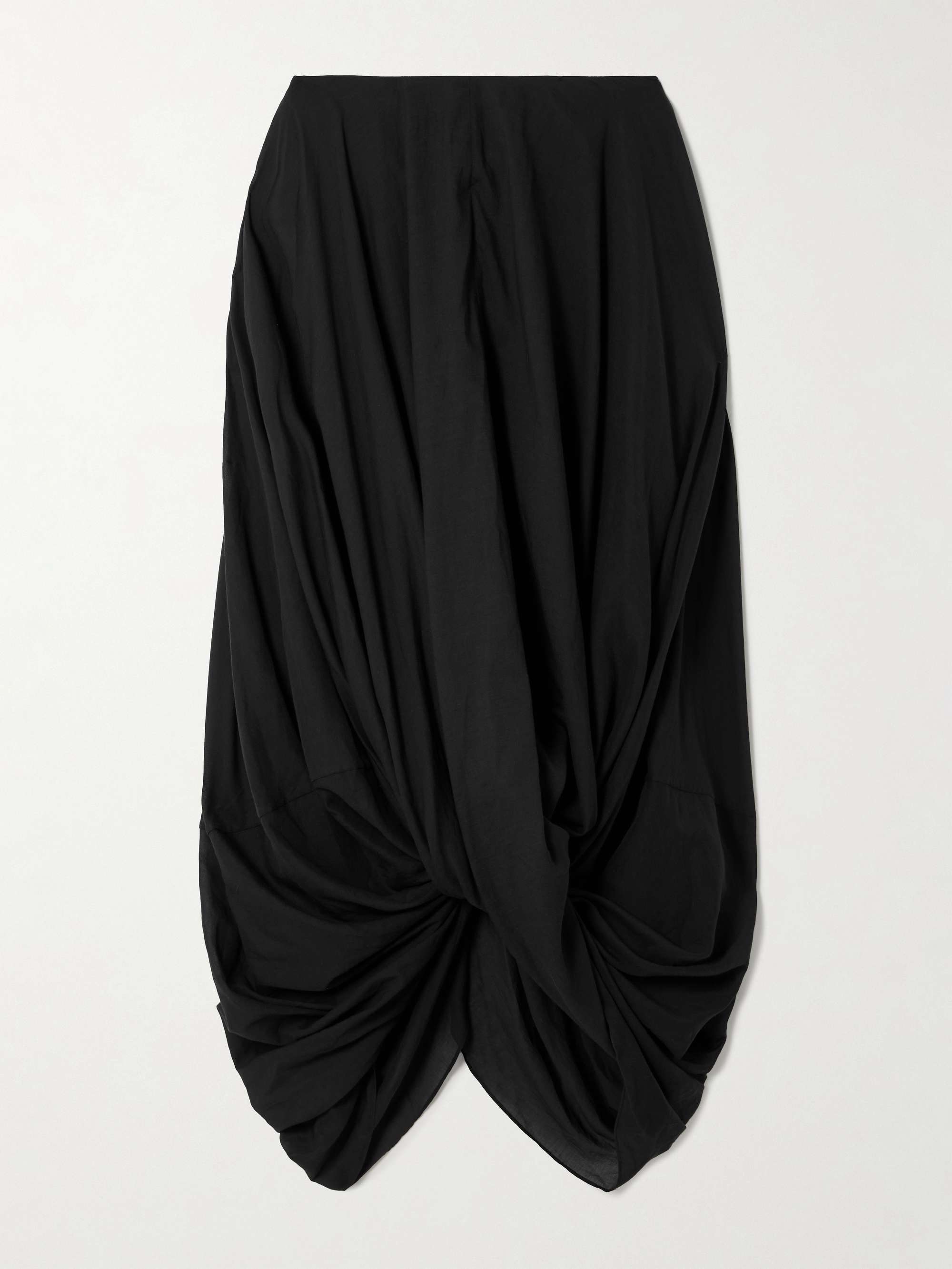 Draped Lyocell and organic cotton-blend voile maxi skirt view