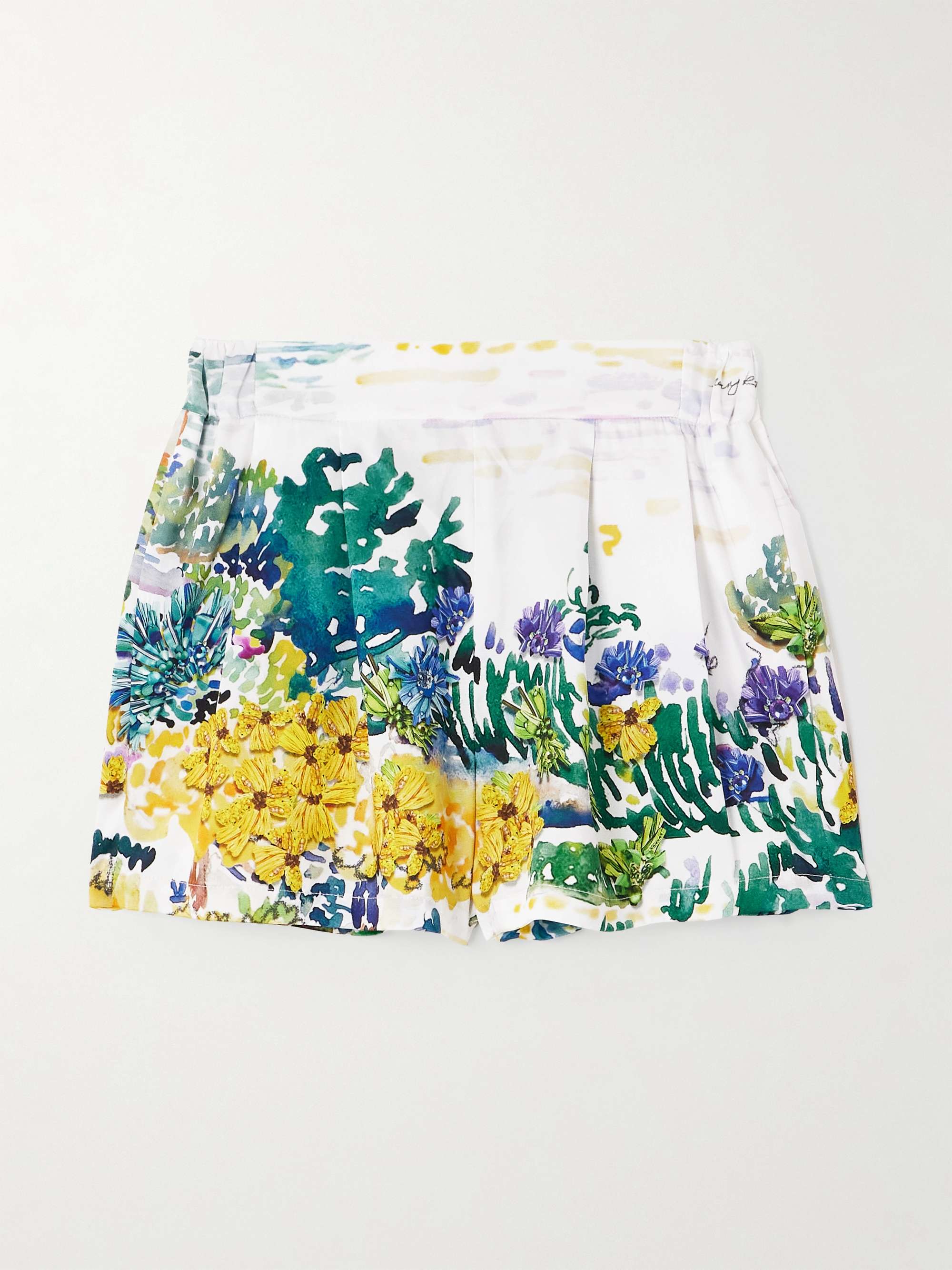 Vallo pleated printed twill shorts view