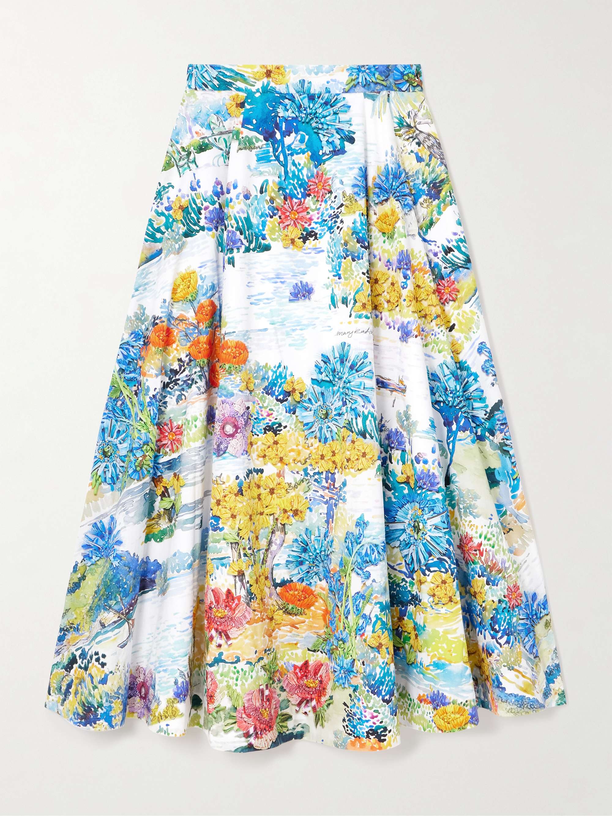 Cadiot pleated floral-print cotton-poplin midi skirt view
