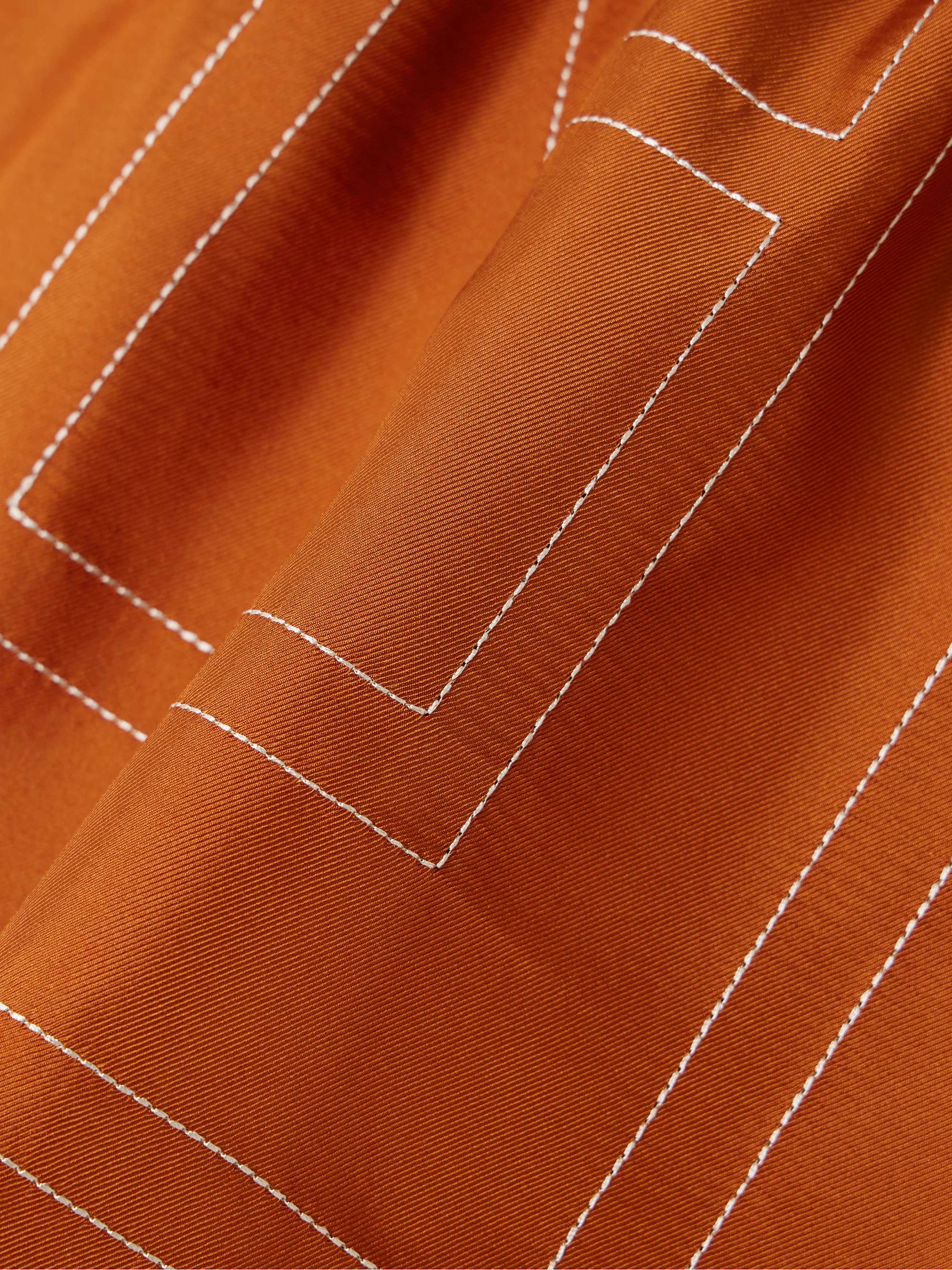 Embroidered silk-twill shorts view