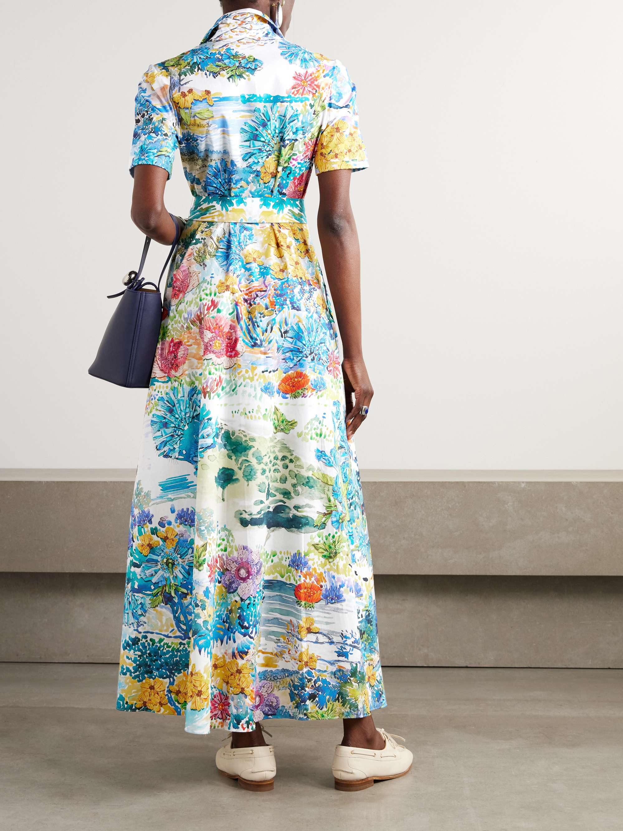 Como belted cotton-poplin maxi dress view