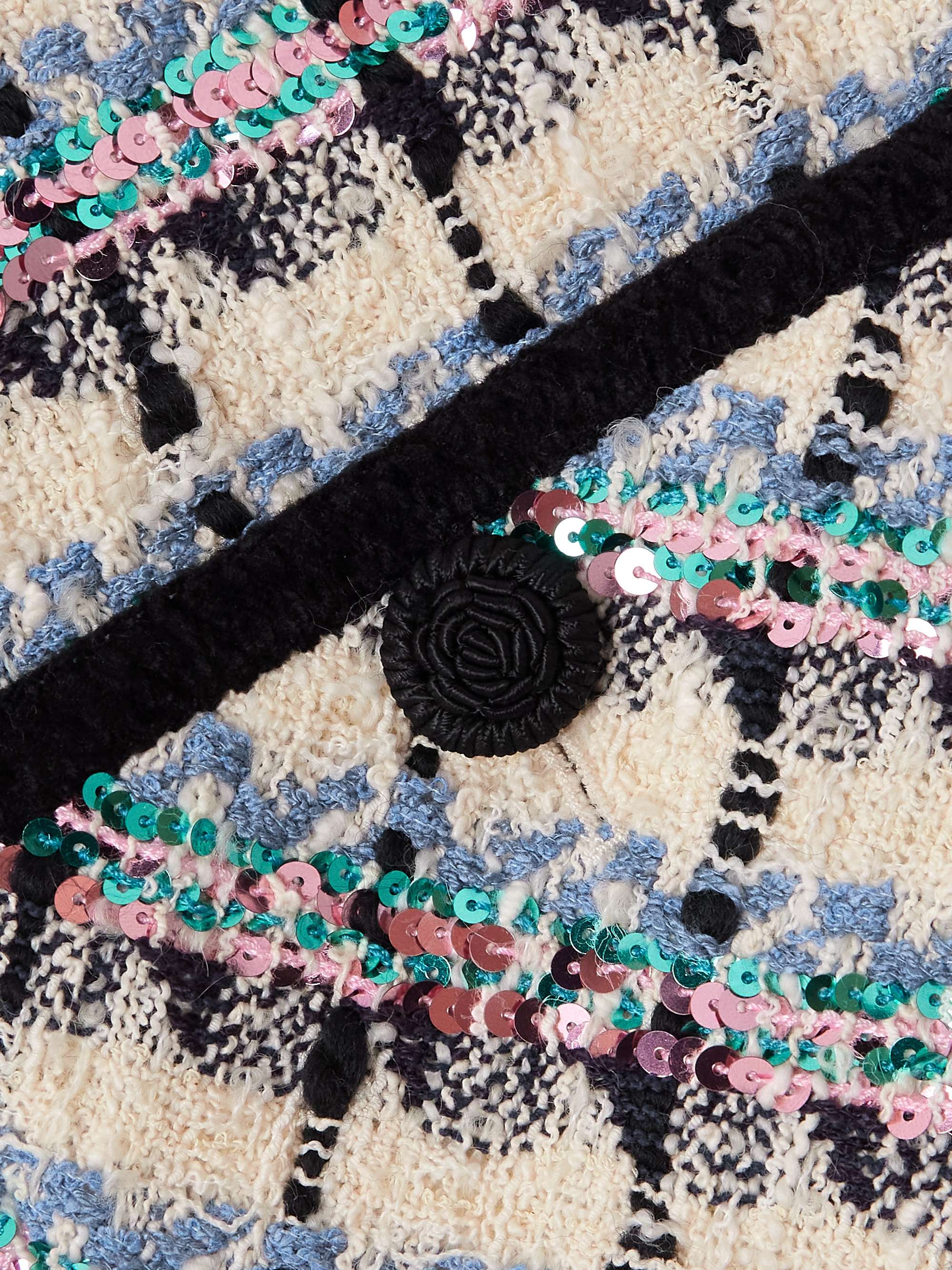 Sequined checked tweed gilet view