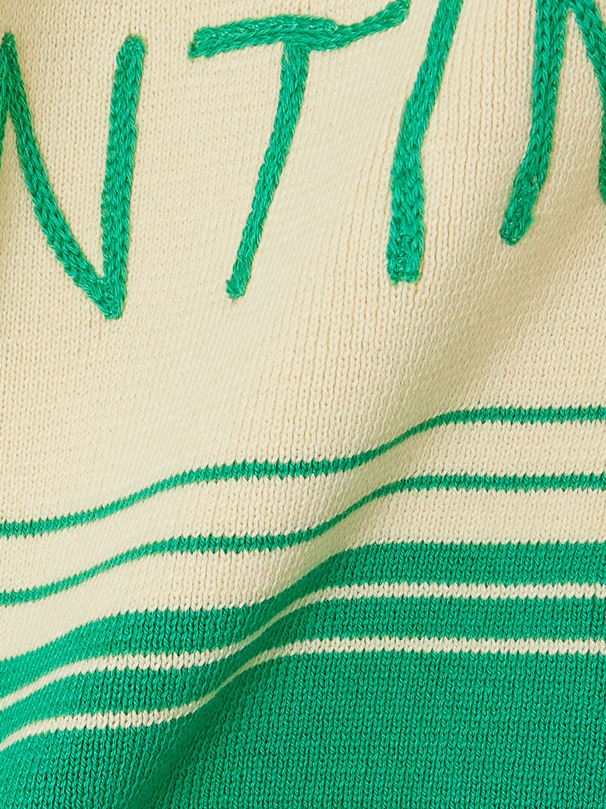 Embroidered striped cotton T-shirt view